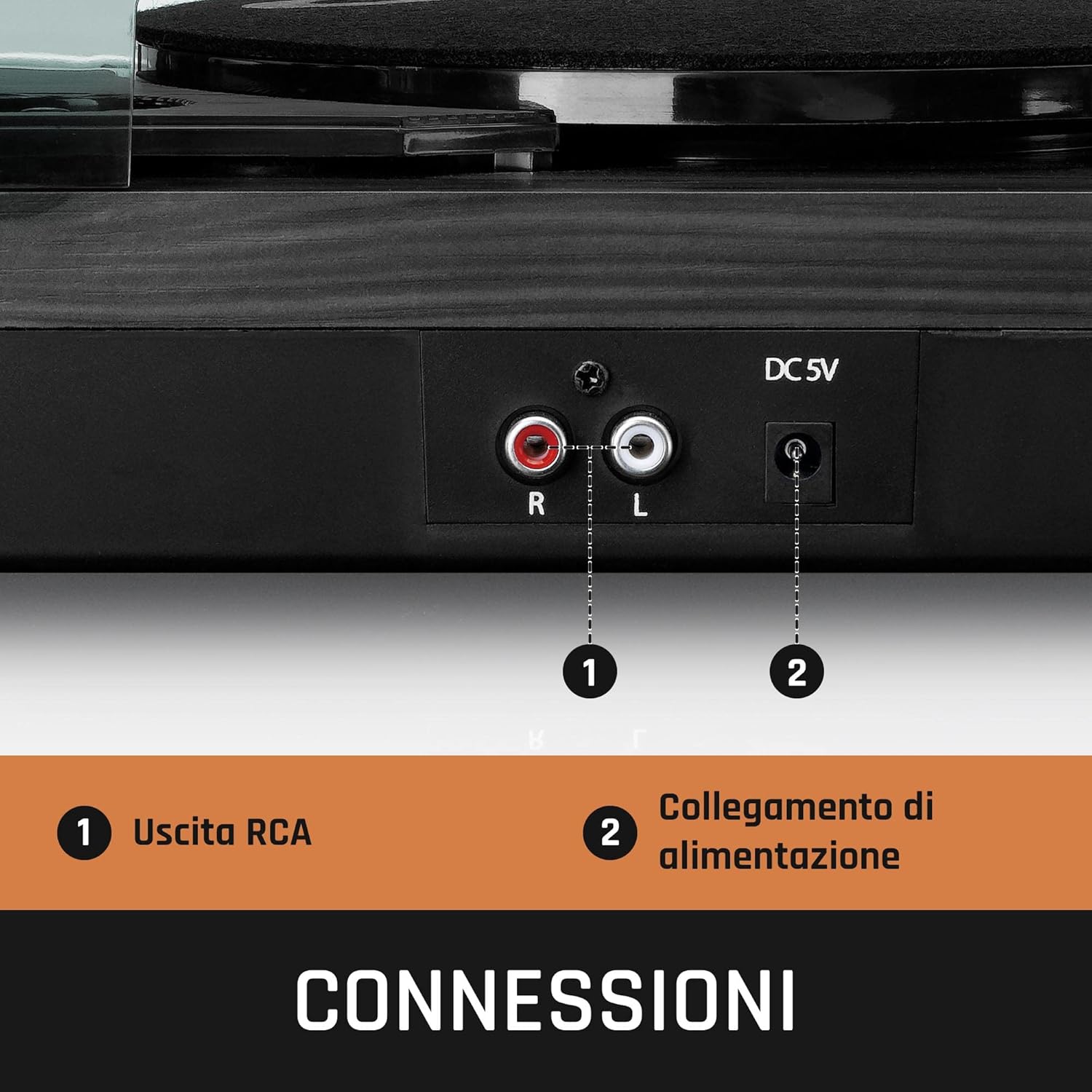 Lenco LS-10 - Giradischi con Altoparlanti Integrati, Nero - immagine 6