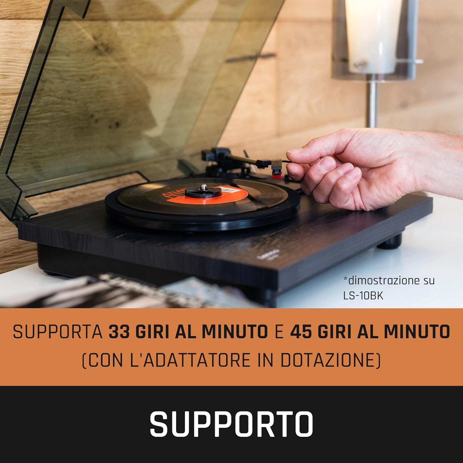 Lenco LS-10 - Giradischi con Altoparlanti Integrati, Nero - immagine 7