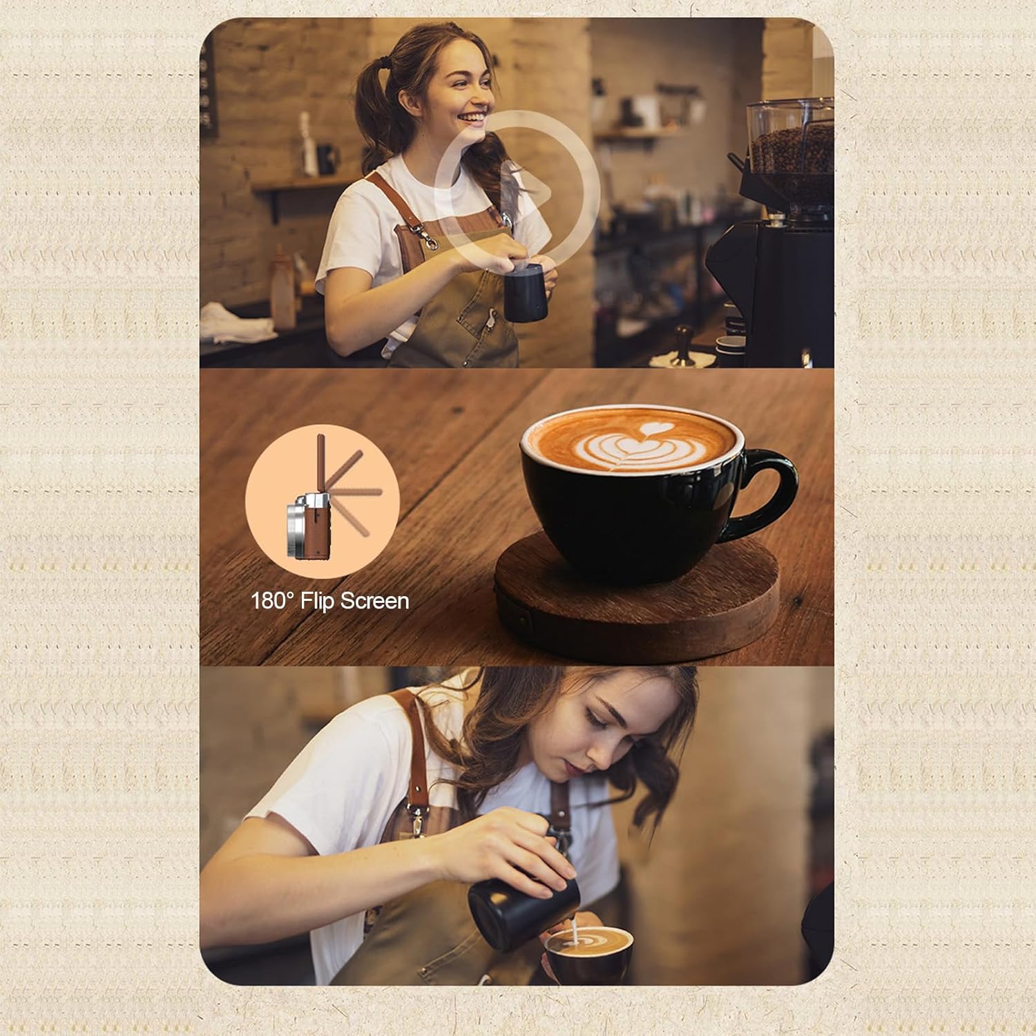 Andoer Fotocamera Digitale 4K 48MP, Nera - immagine 7