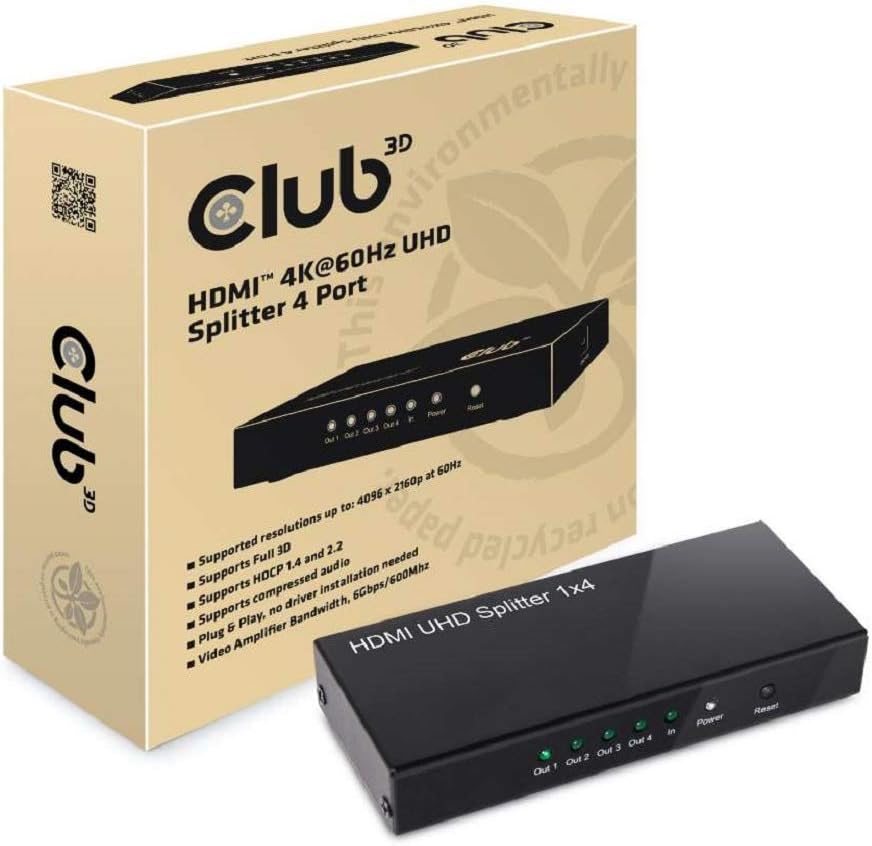 CLUB3D Hdmi 2.0 1X4 Split - immagine 1