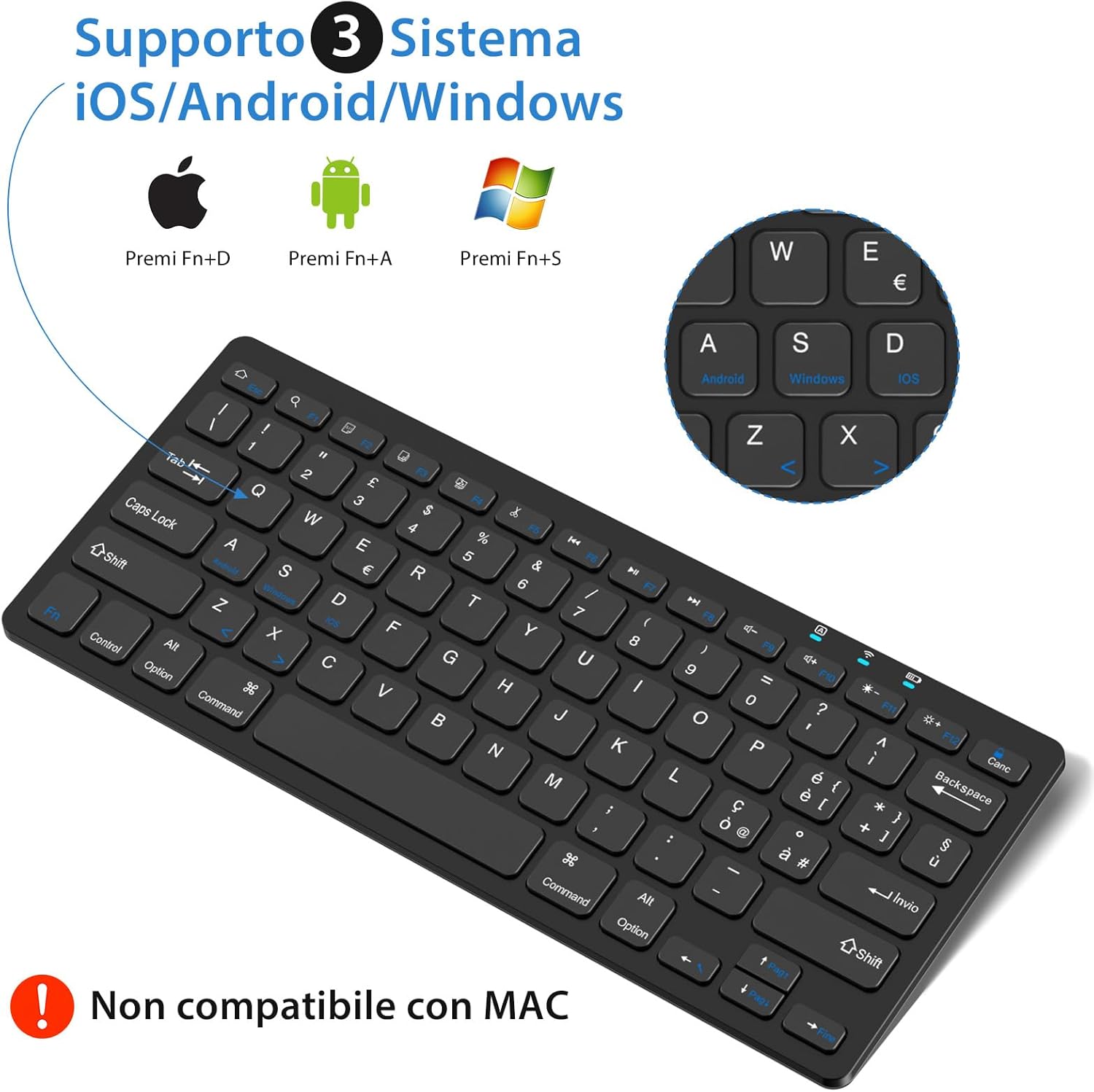 Kbcase Tastiera Bluetooth Wireless per Tablet - immagine 2