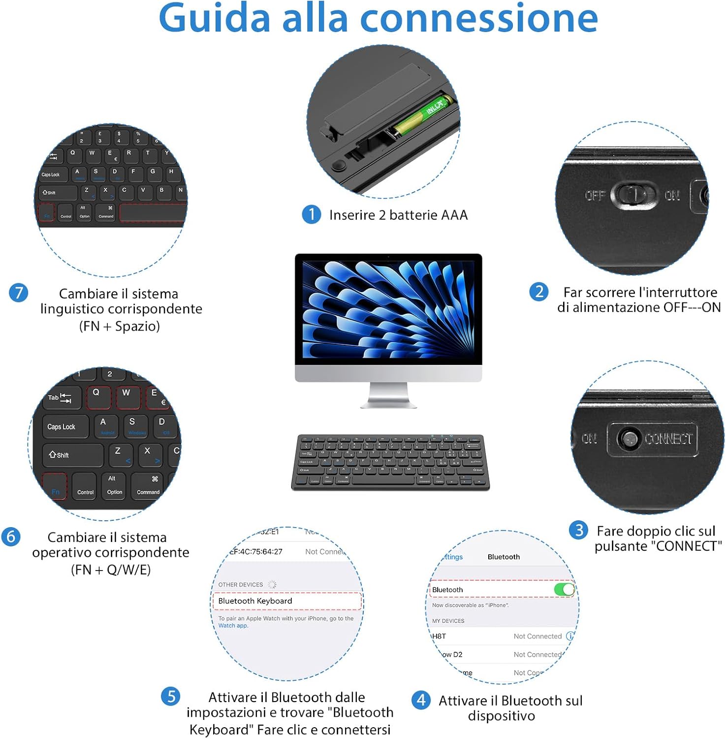 Kbcase Tastiera Bluetooth Wireless per Tablet - immagine 7