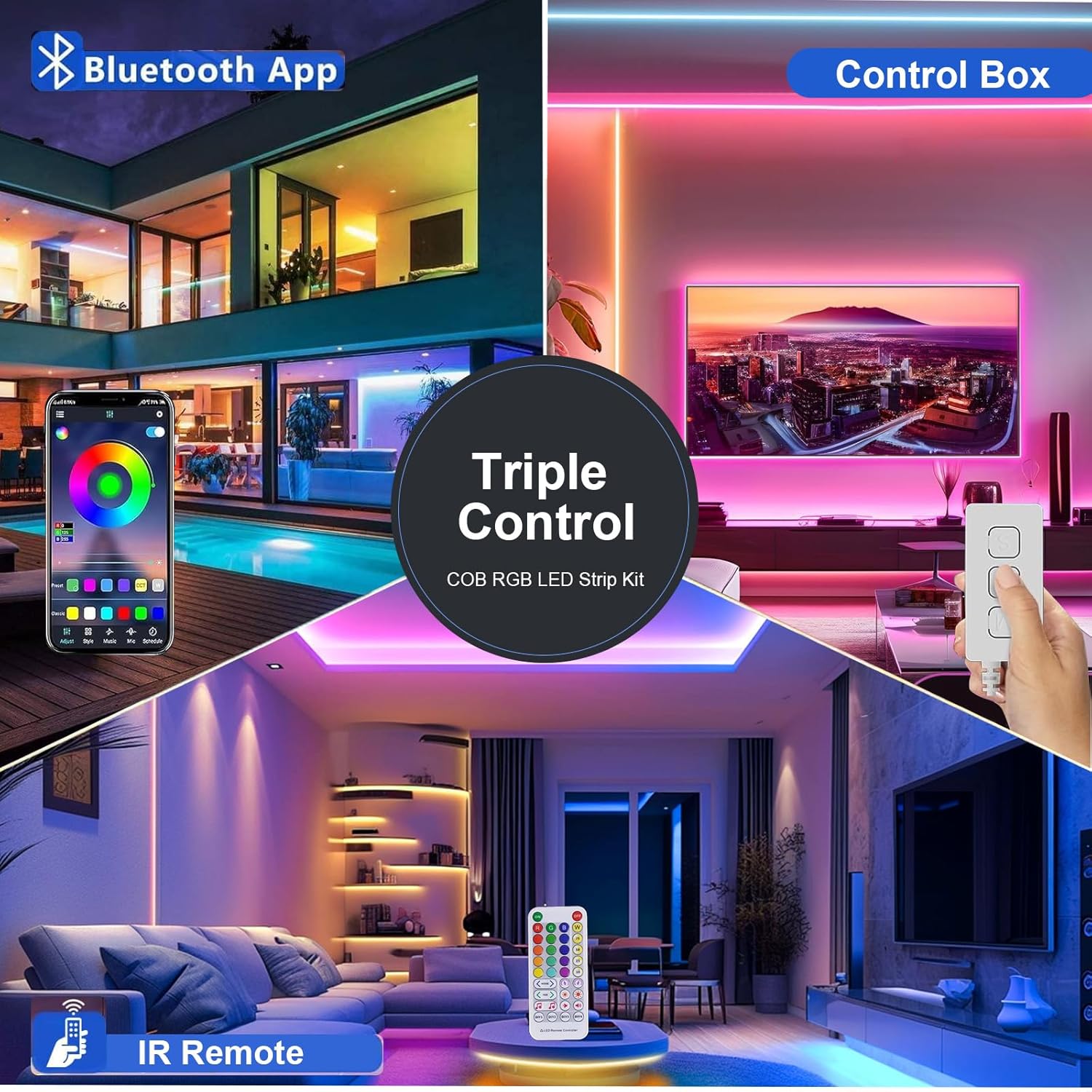 Striscia LED RGB COB 5 Metri per TV, 840LED/m - immagine 2