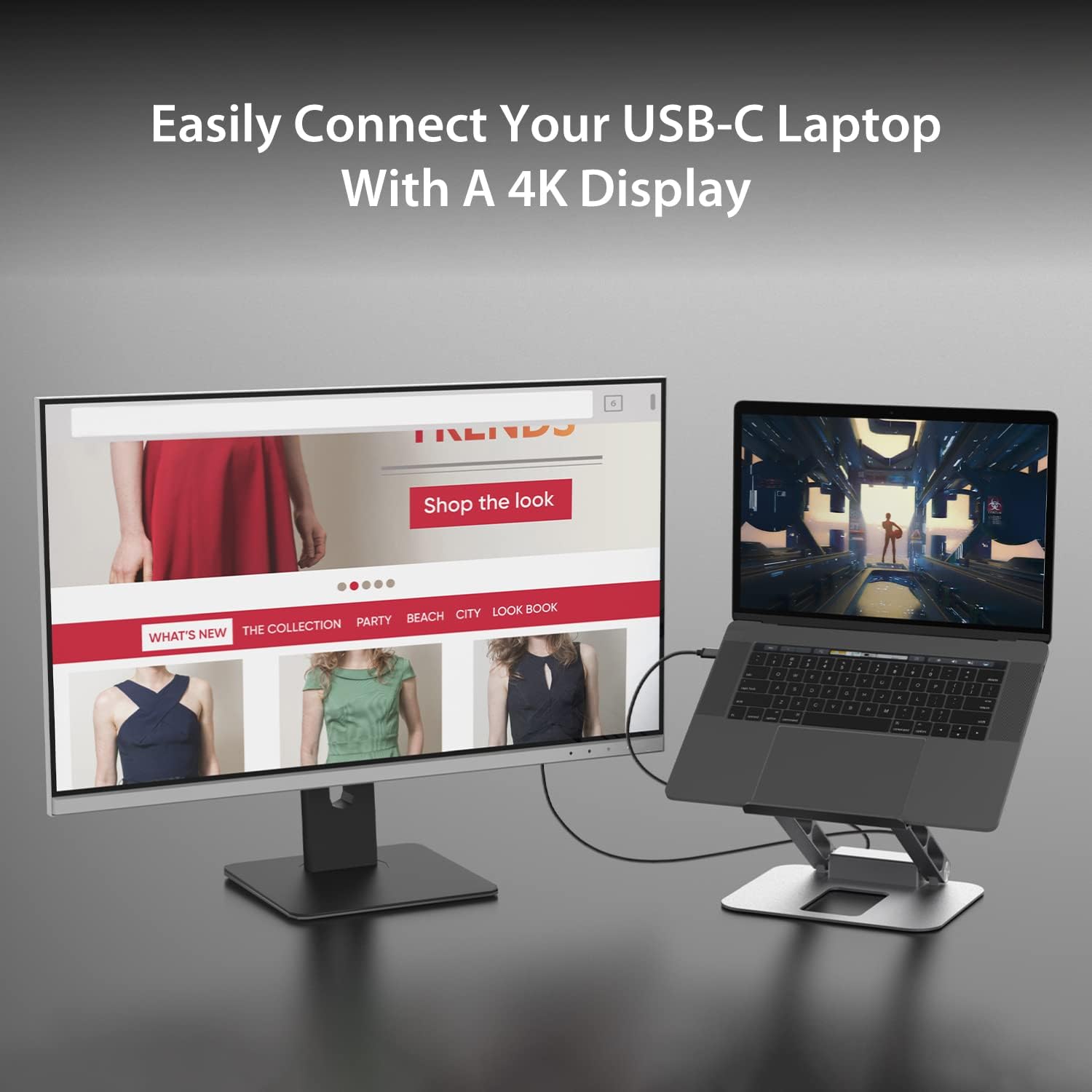 J5create Supporto Laptop con Hub USB-C 4K HDMI - immagine 4