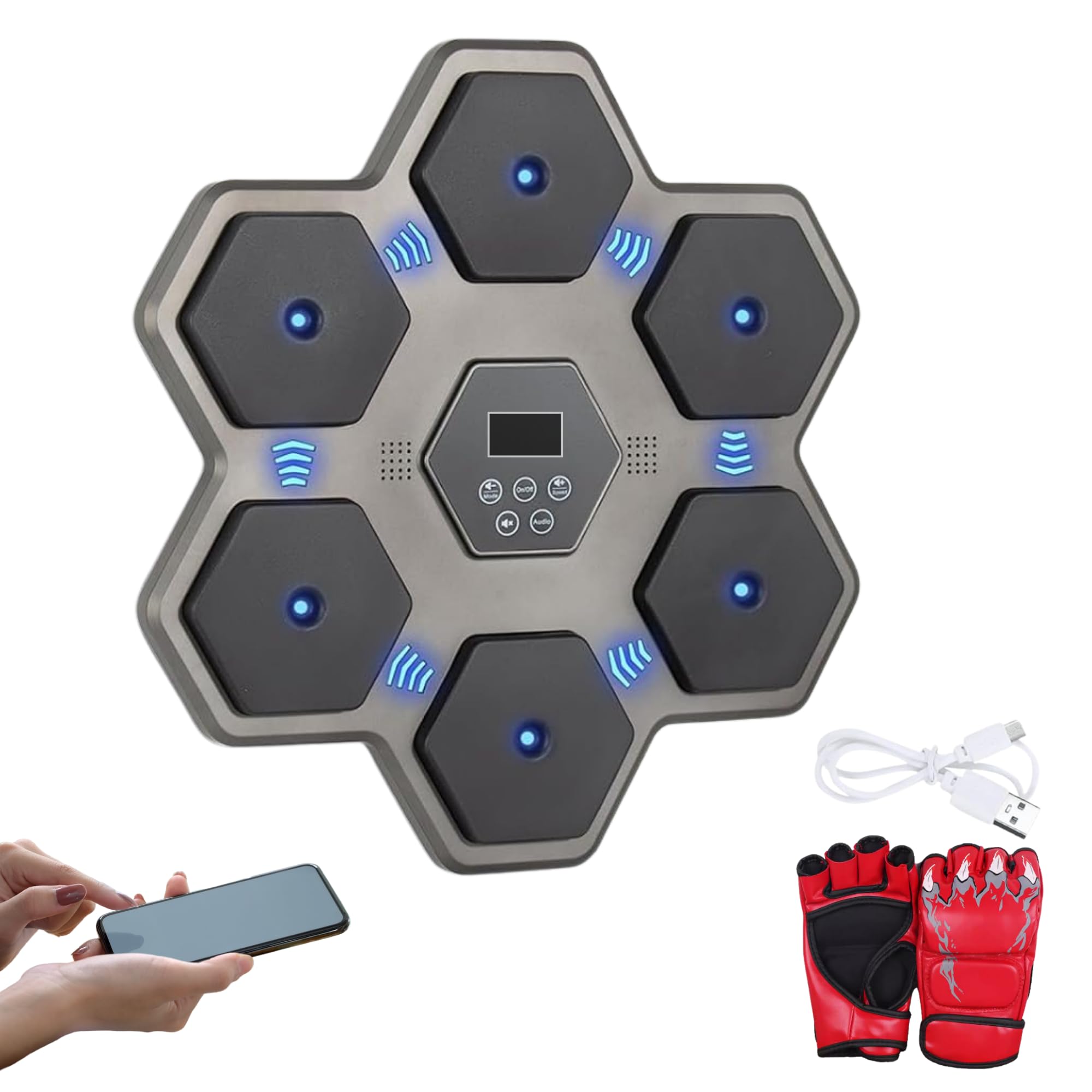 Macchina da Boxe Musicale con Luci LED e Bluetooth