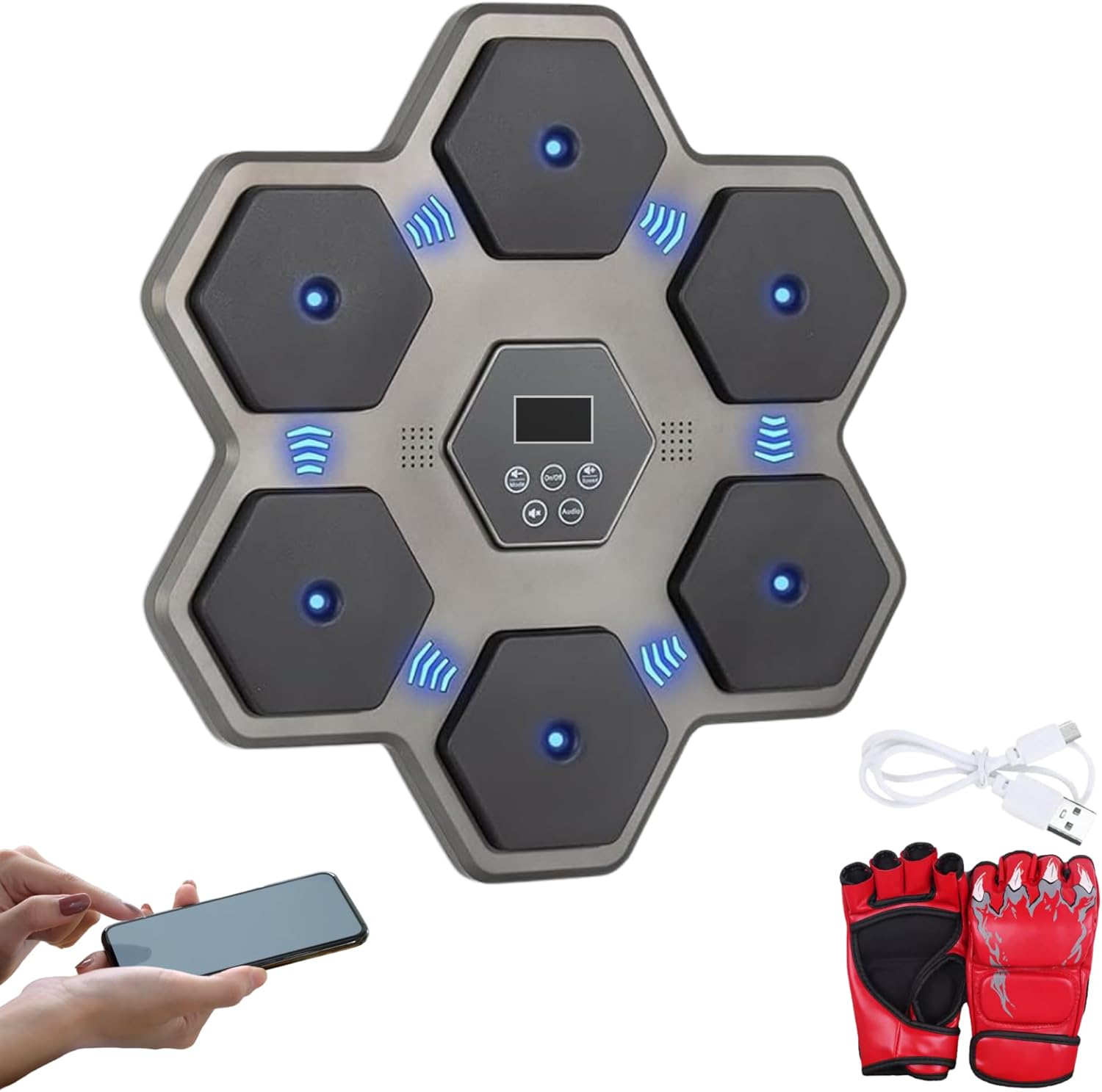 Macchina da Boxe Musicale con Luci LED e Bluetooth - immagine 1