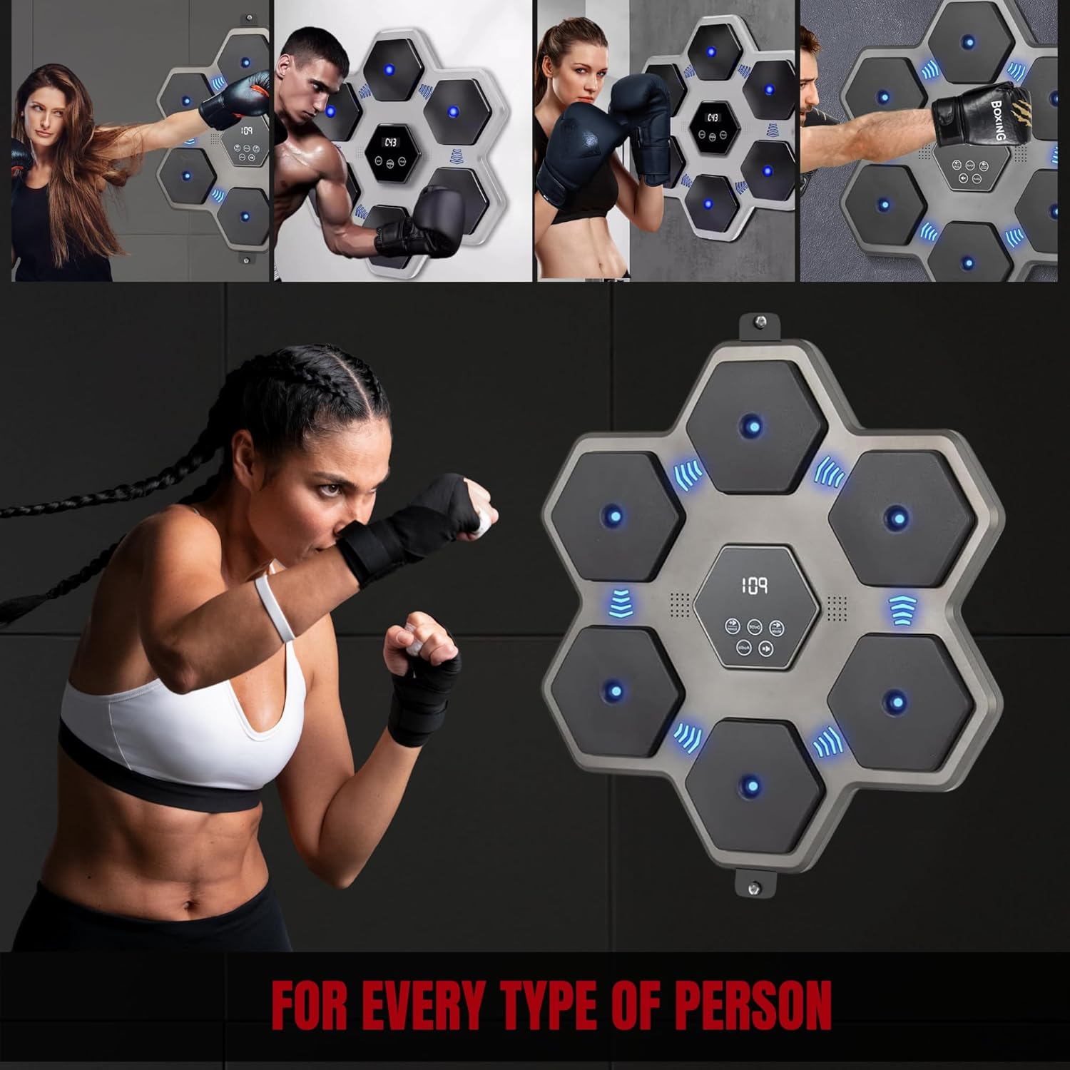 Macchina da Boxe Musicale con Luci LED e Bluetooth - immagine 6