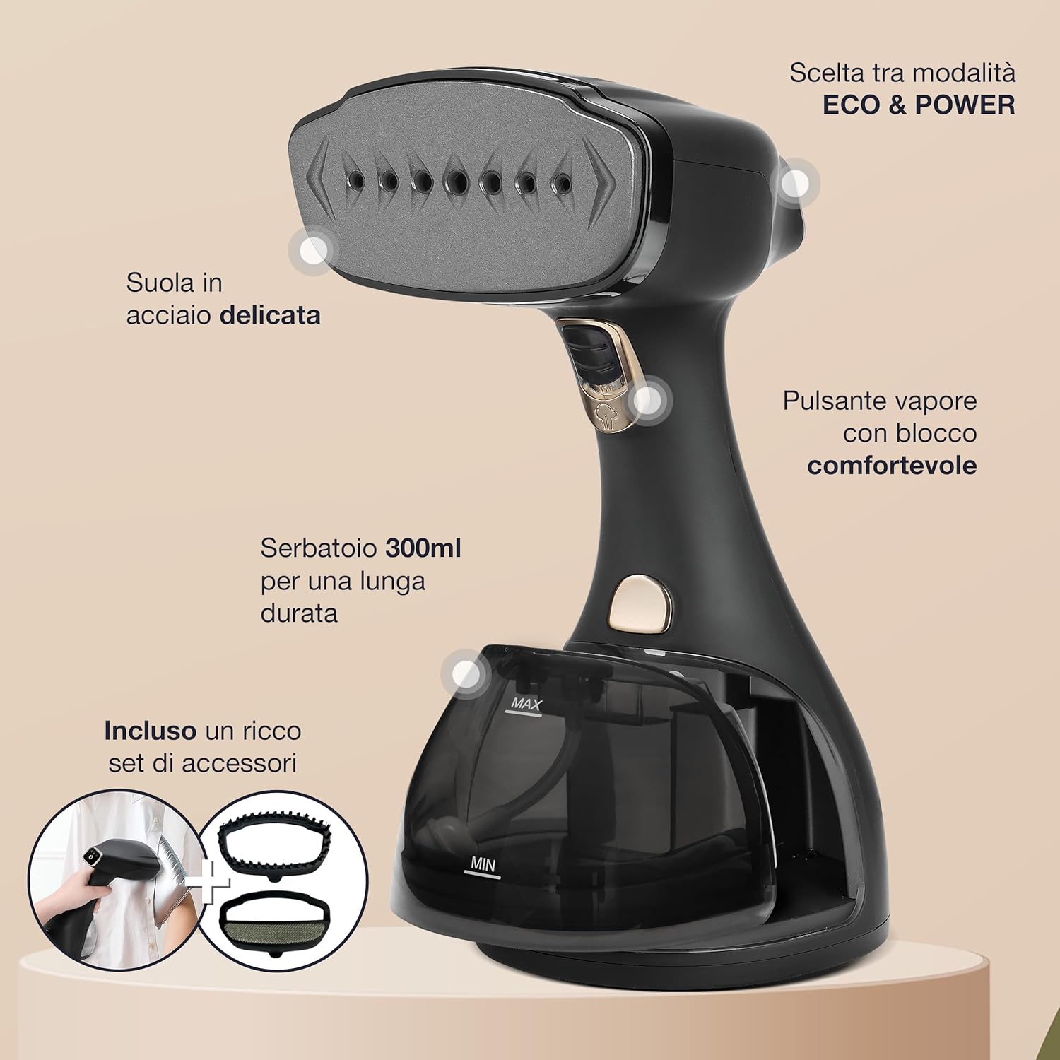 Lebenlang Ferro Stiro Verticale 1500W con Guanto - immagine 2