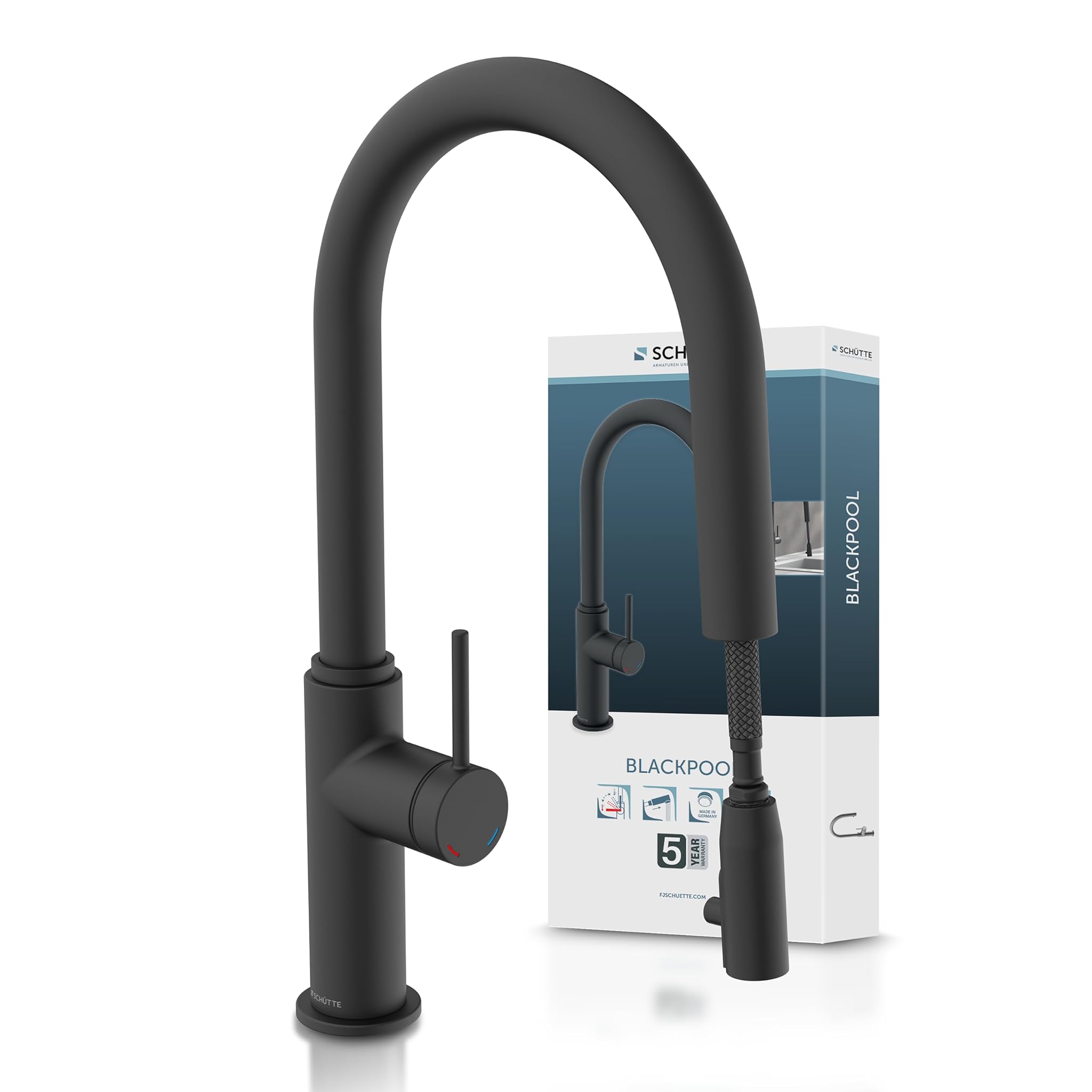 Schütte Blackpool 79566 - Rubinetto Cucina con Doccetta Estraibile