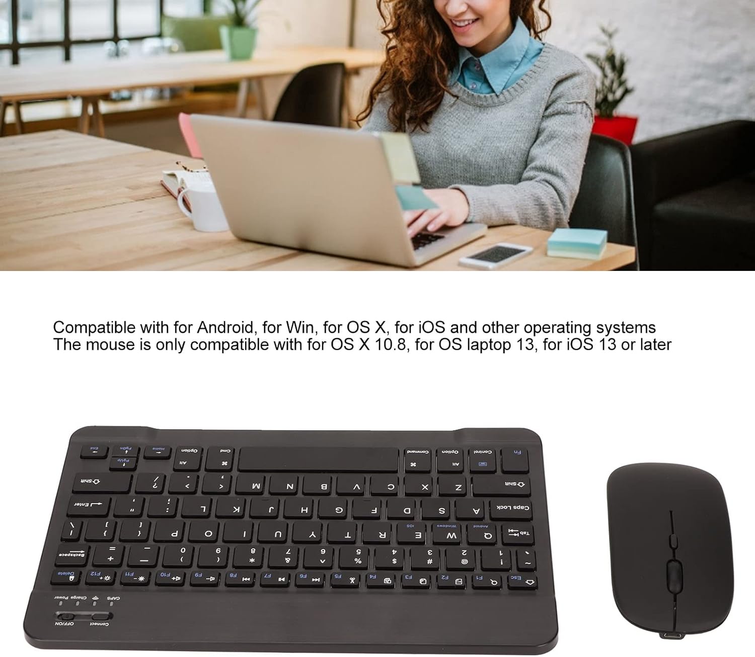 Annadue Combinazione Mouse Tastiera Wireless Bluetooth 2.4G - immagine 2