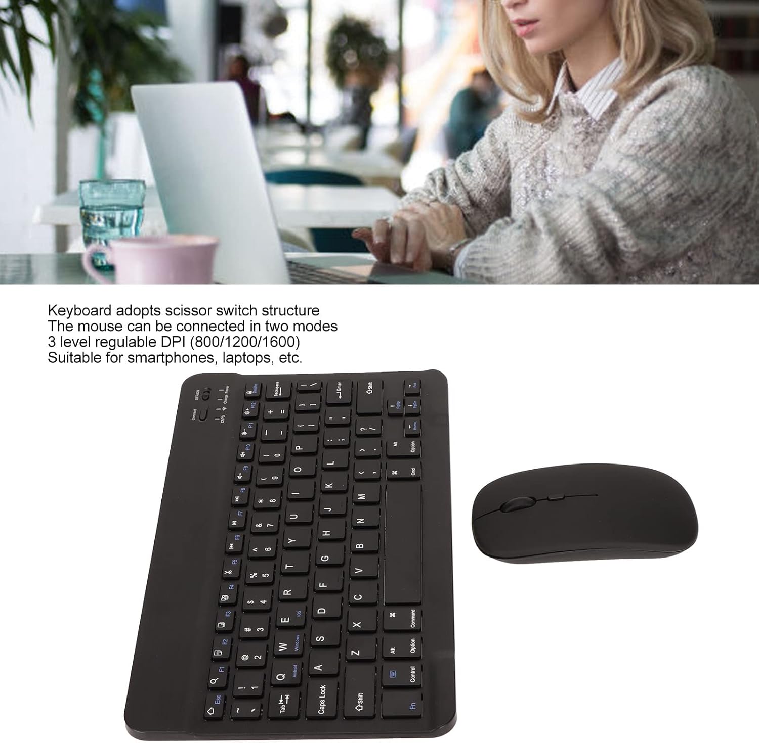 Annadue Combinazione Mouse Tastiera Wireless Bluetooth 2.4G - immagine 3