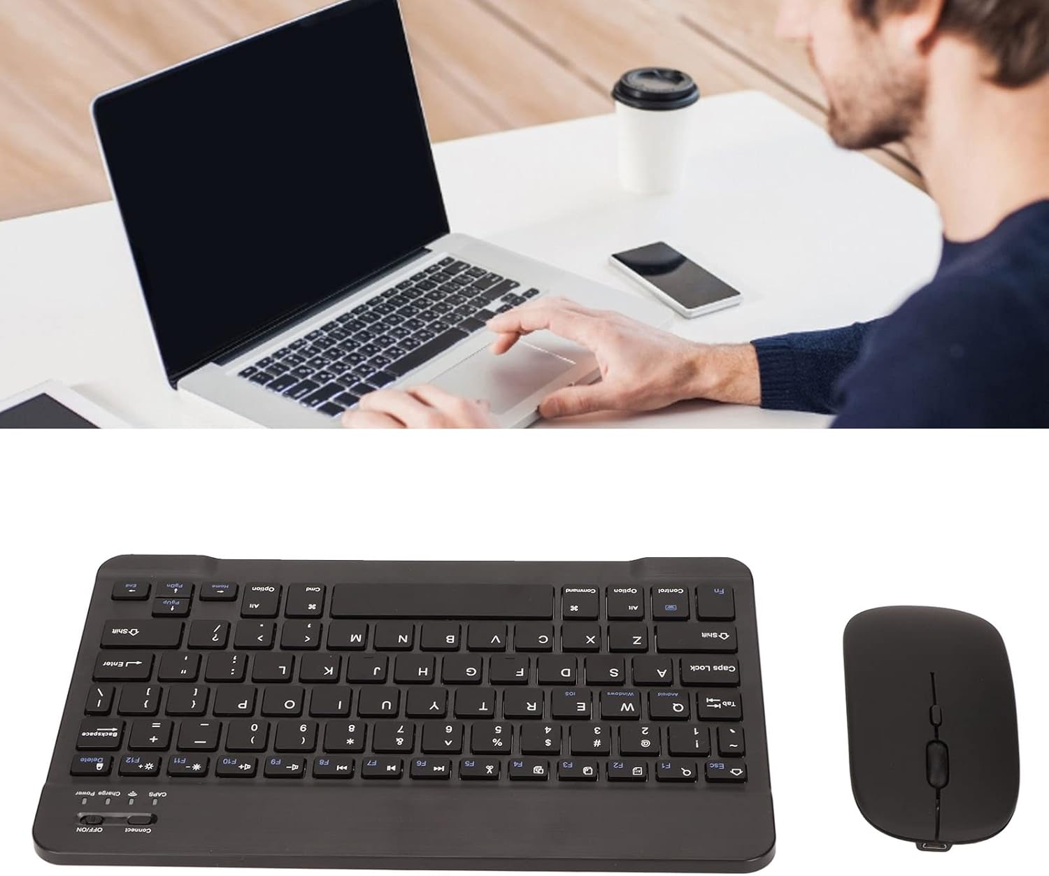 Annadue Combinazione Mouse Tastiera Wireless Bluetooth 2.4G - immagine 4