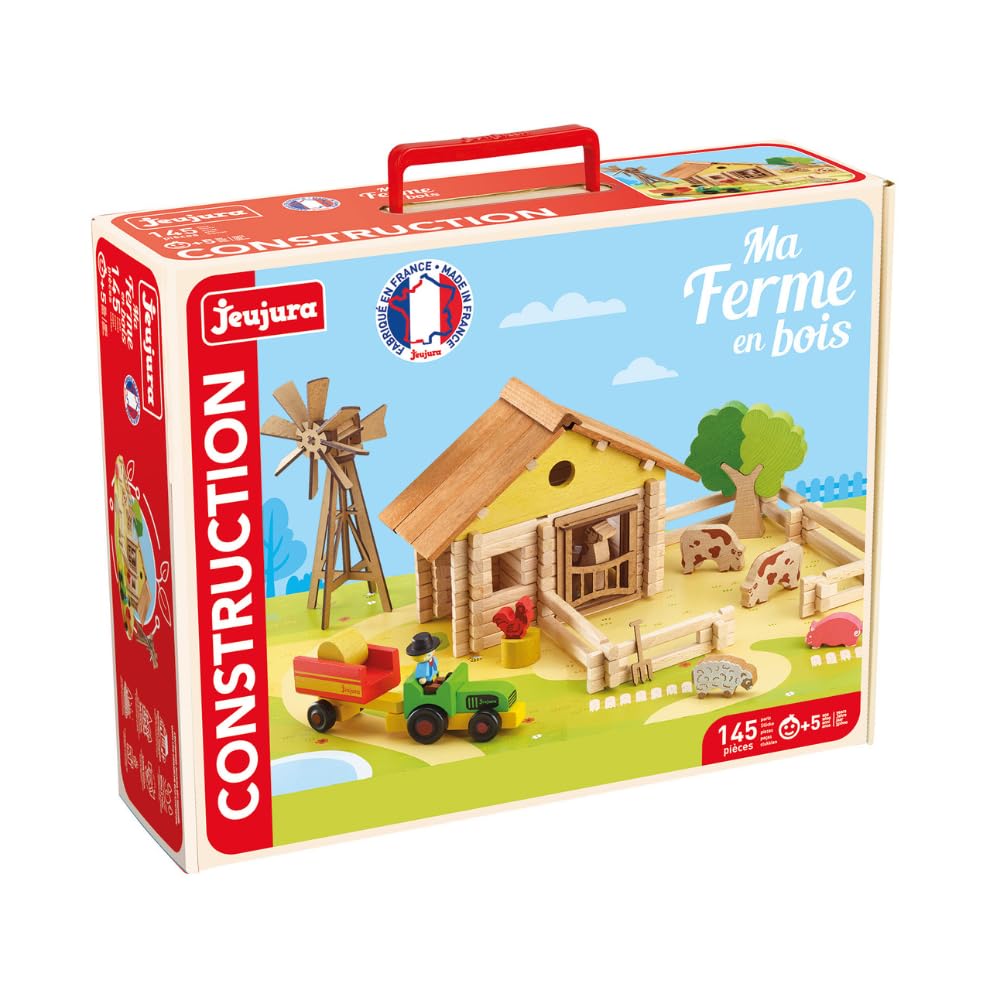 Ma ferme en bois - Jeu de construction - JEUJURA - 145 pieces