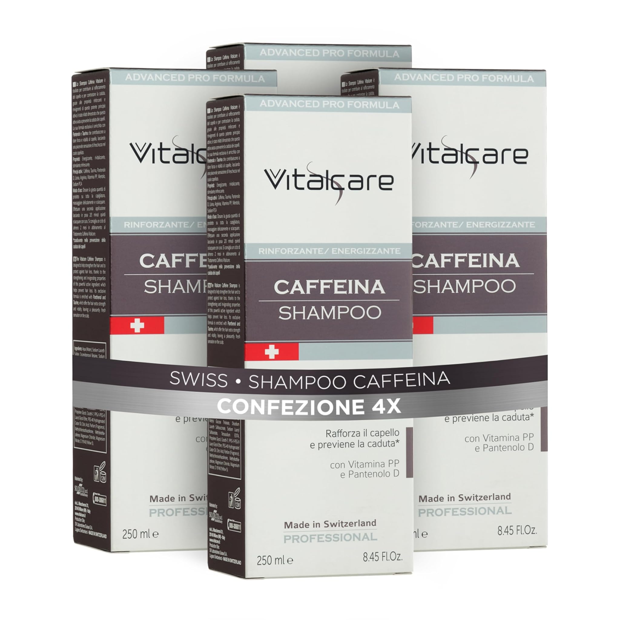 Vitalcare | Swiss - Shampoo Caffeina Rinforzante (4x250ml)
