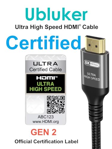 Ubluker Cavo HDMI 48Gbps 1M Certificato Ultra High Speed - immagine 1