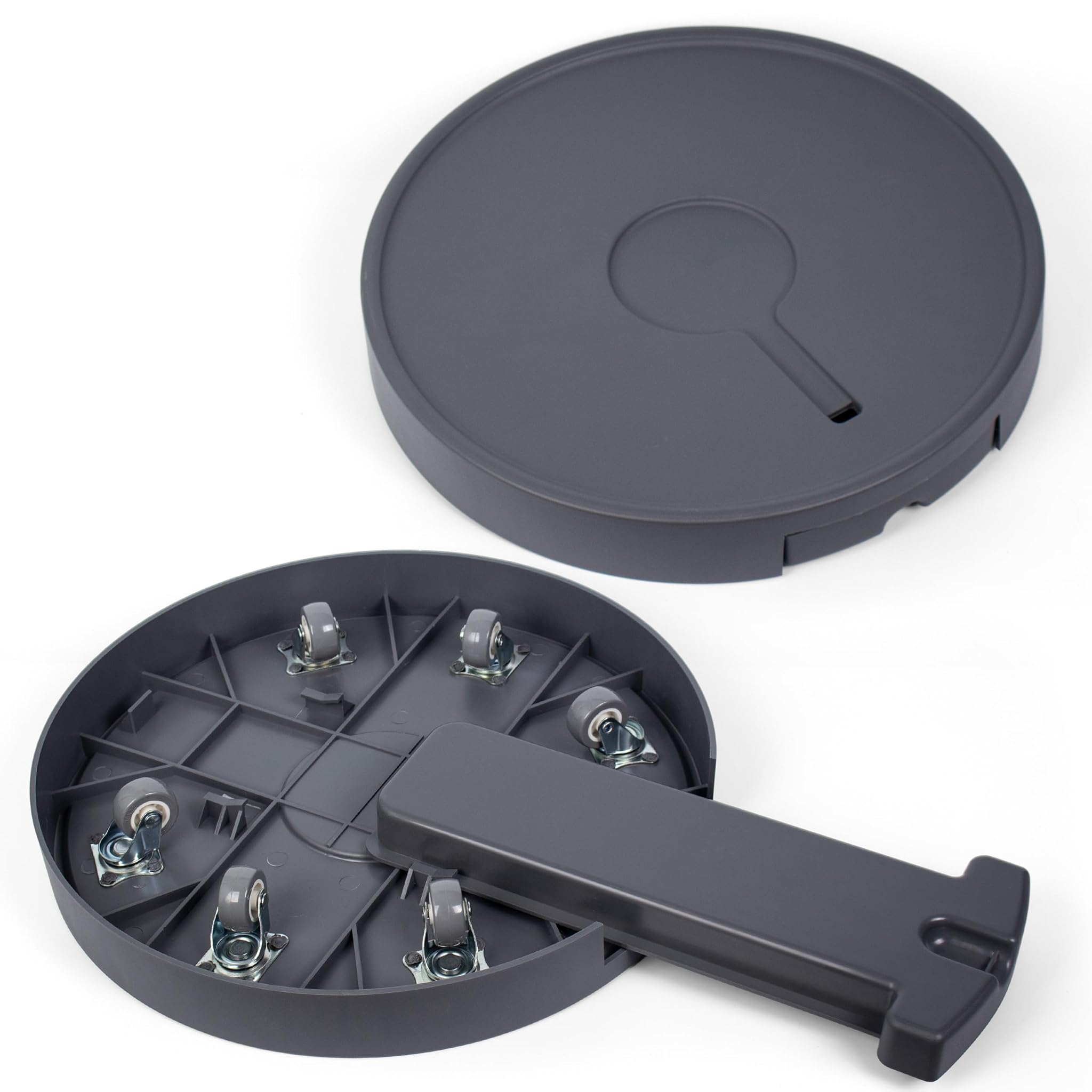 Carrello per Piante con Ruote Invisibili, Grigio (2 pz)