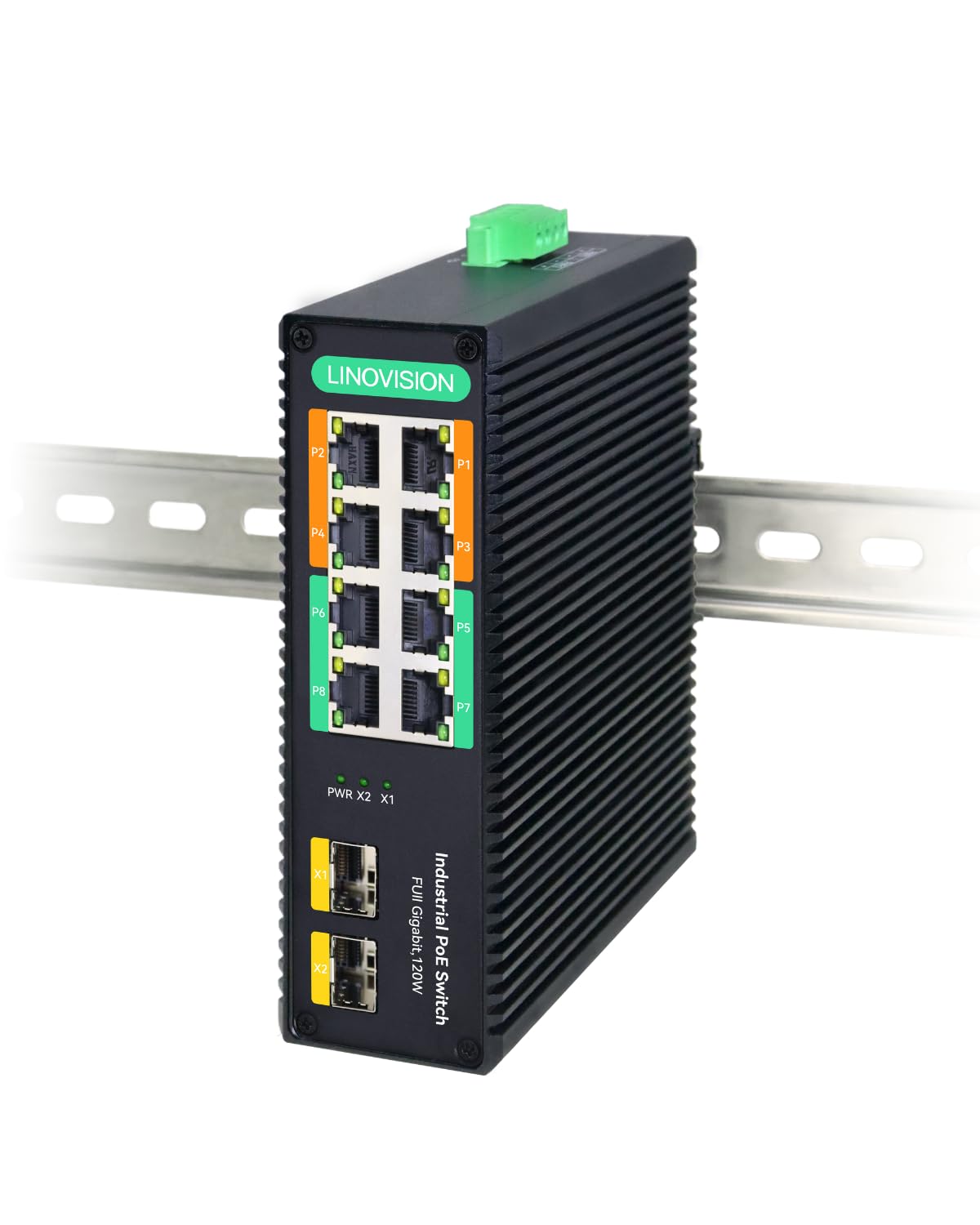 Linovision Switch POE Industriale 8 Porte Full Gigabit
