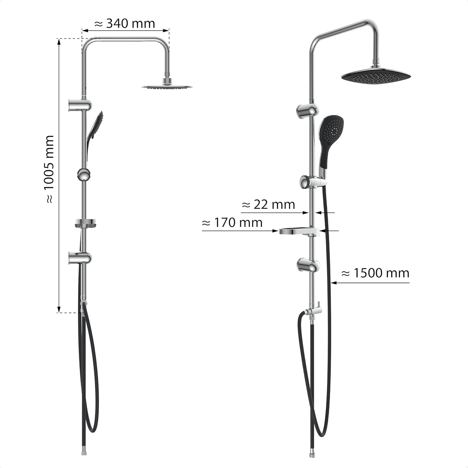 Eisl DXLD60088CS - Set Doccia a Pioggia 200x200 mm - immagine 6