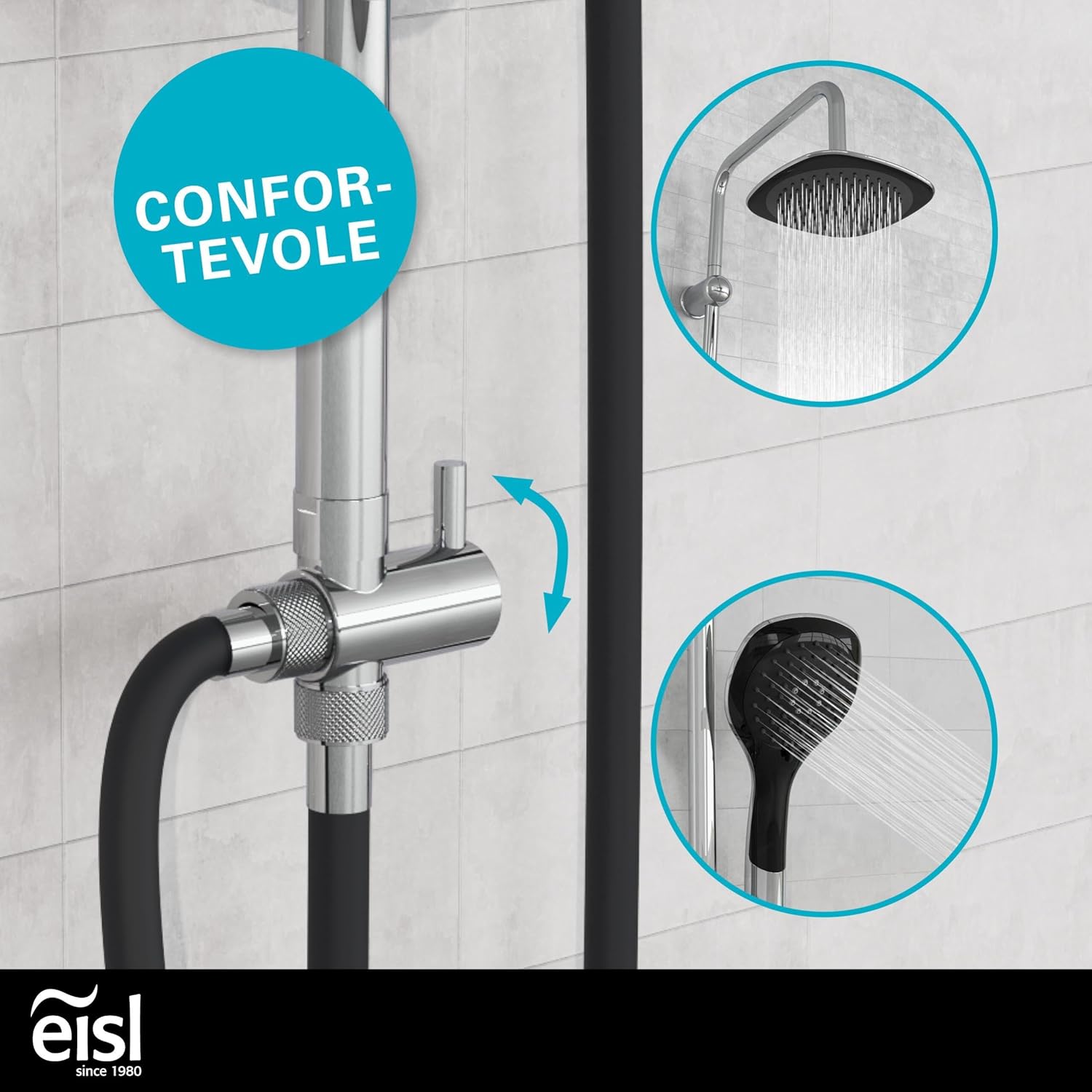 Eisl DXLD60088CS - Set Doccia a Pioggia 200x200 mm - immagine 7