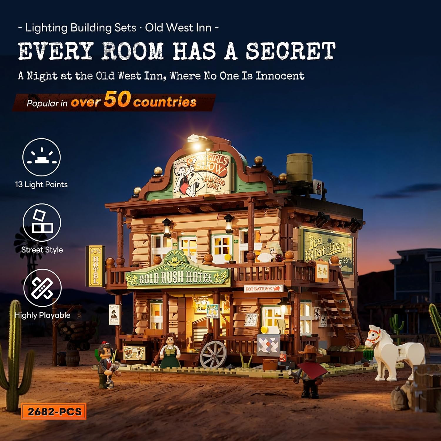 Western Inn - Set da costruzione, tema Old West - immagine 2