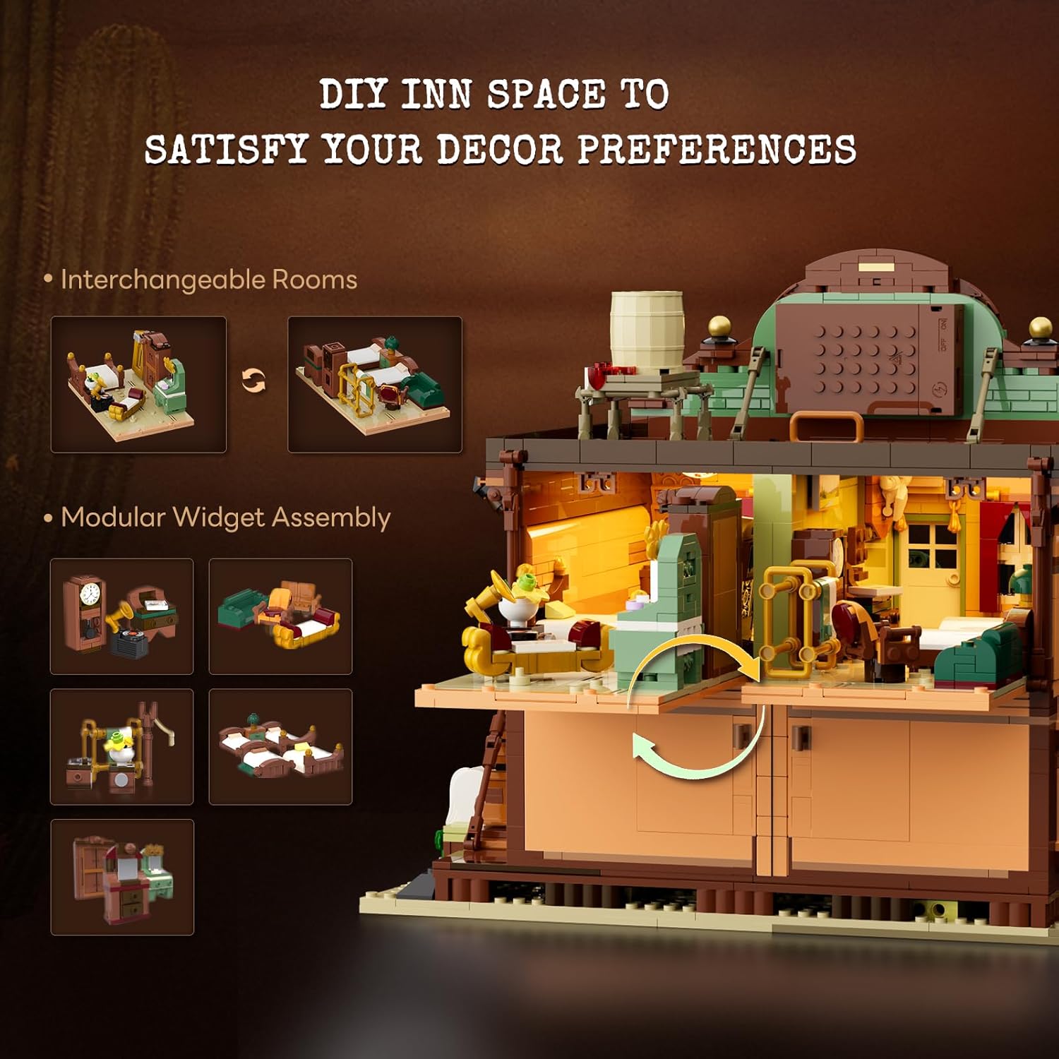 Western Inn - Set da costruzione, tema Old West - immagine 5