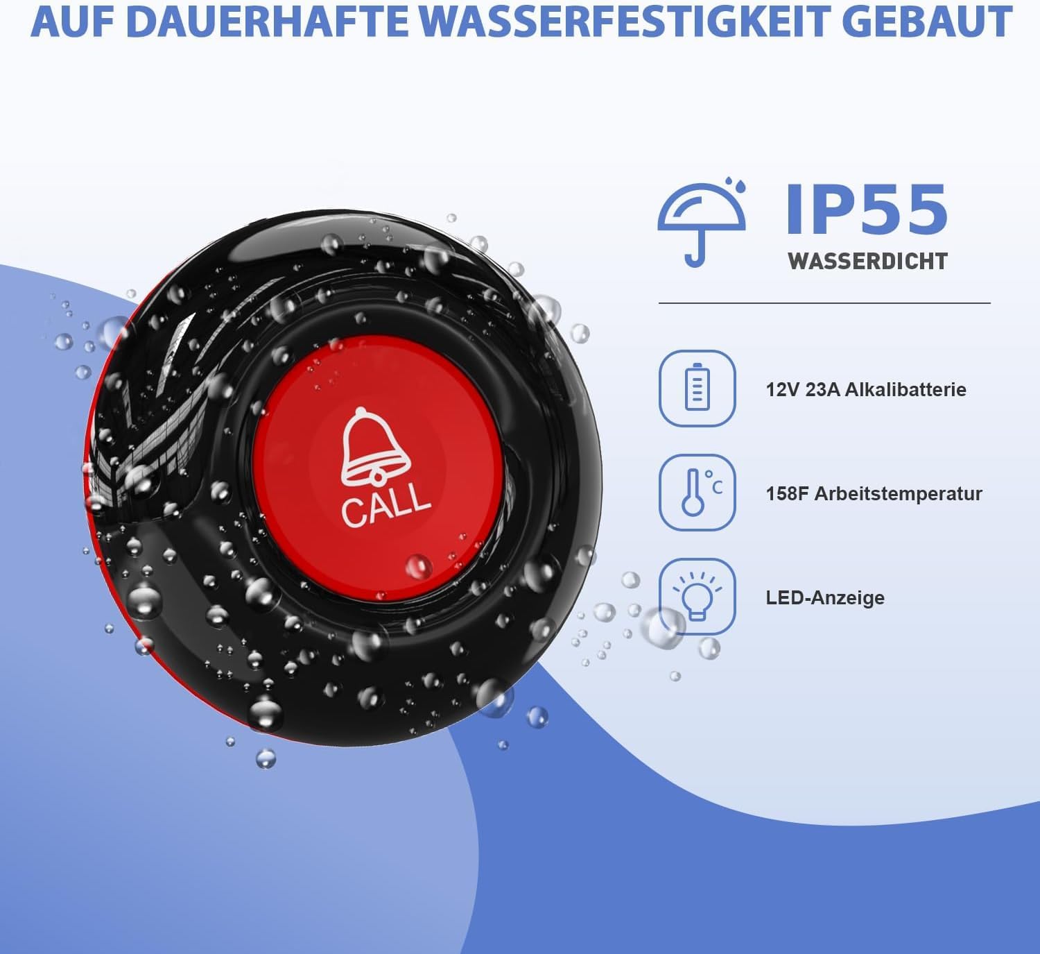 Calltou Pulsante Chiamata Emergenza Wireless 500FT - immagine 4