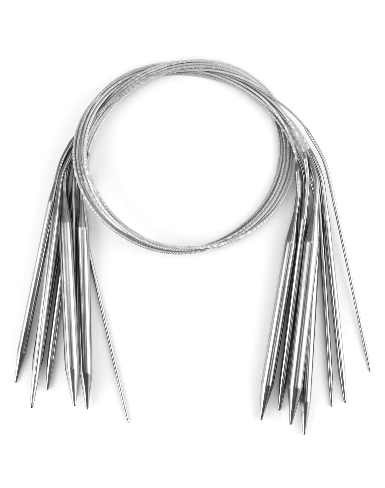 Qwork 8 Pezzi Ferri da Maglia Circolari 80cm