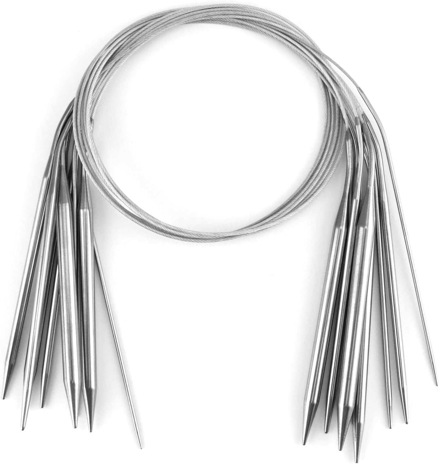 Qwork 8 Pezzi Ferri da Maglia Circolari 80cm - immagine 1