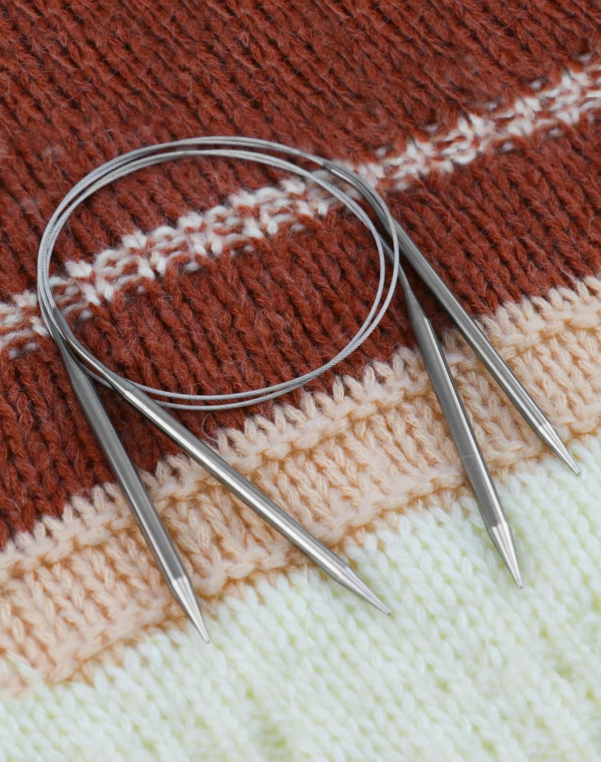 Qwork 8 Pezzi Ferri da Maglia Circolari 80cm - immagine 5