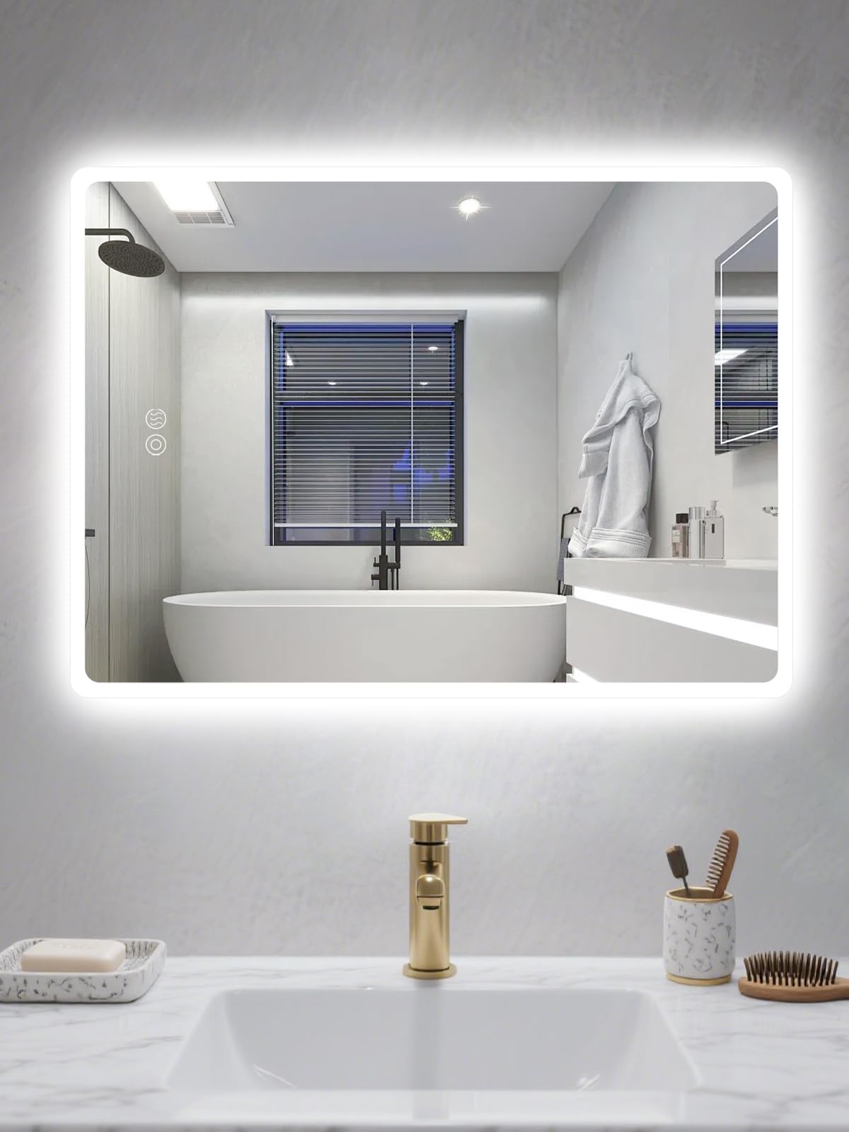 Specchio da Bagno con Illuminazione LED 60x80 cm