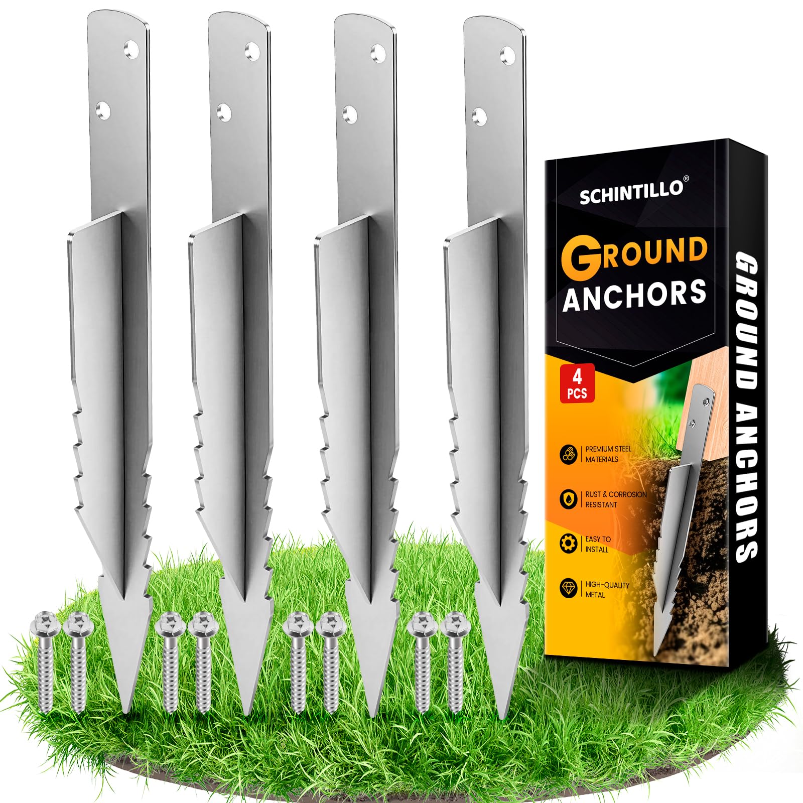 SCHINTILLO 4Pcs Ancoraggi a Terra per Altalene