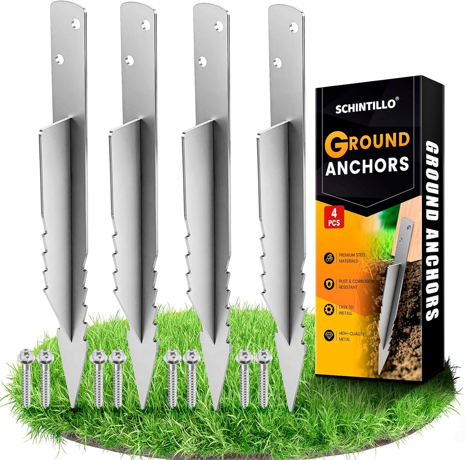 SCHINTILLO 4Pcs Ancoraggi a Terra per Altalene - immagine 1