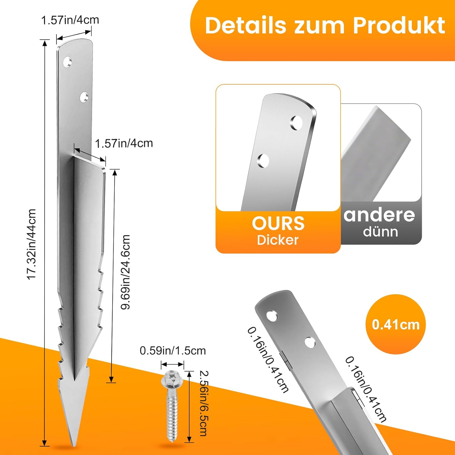 SCHINTILLO 4Pcs Ancoraggi a Terra per Altalene - immagine 5