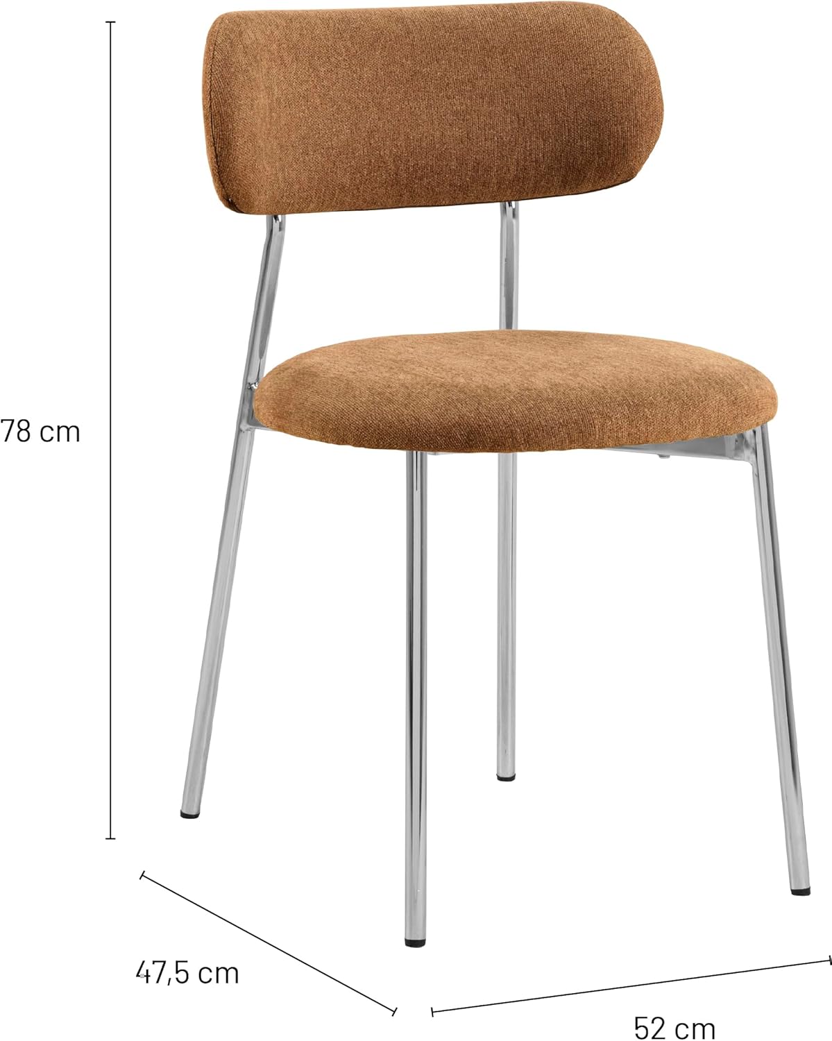 Ac Design Furniture Esther - Sedia da pranzo in tessuto, 2 pezzi - immagine 3