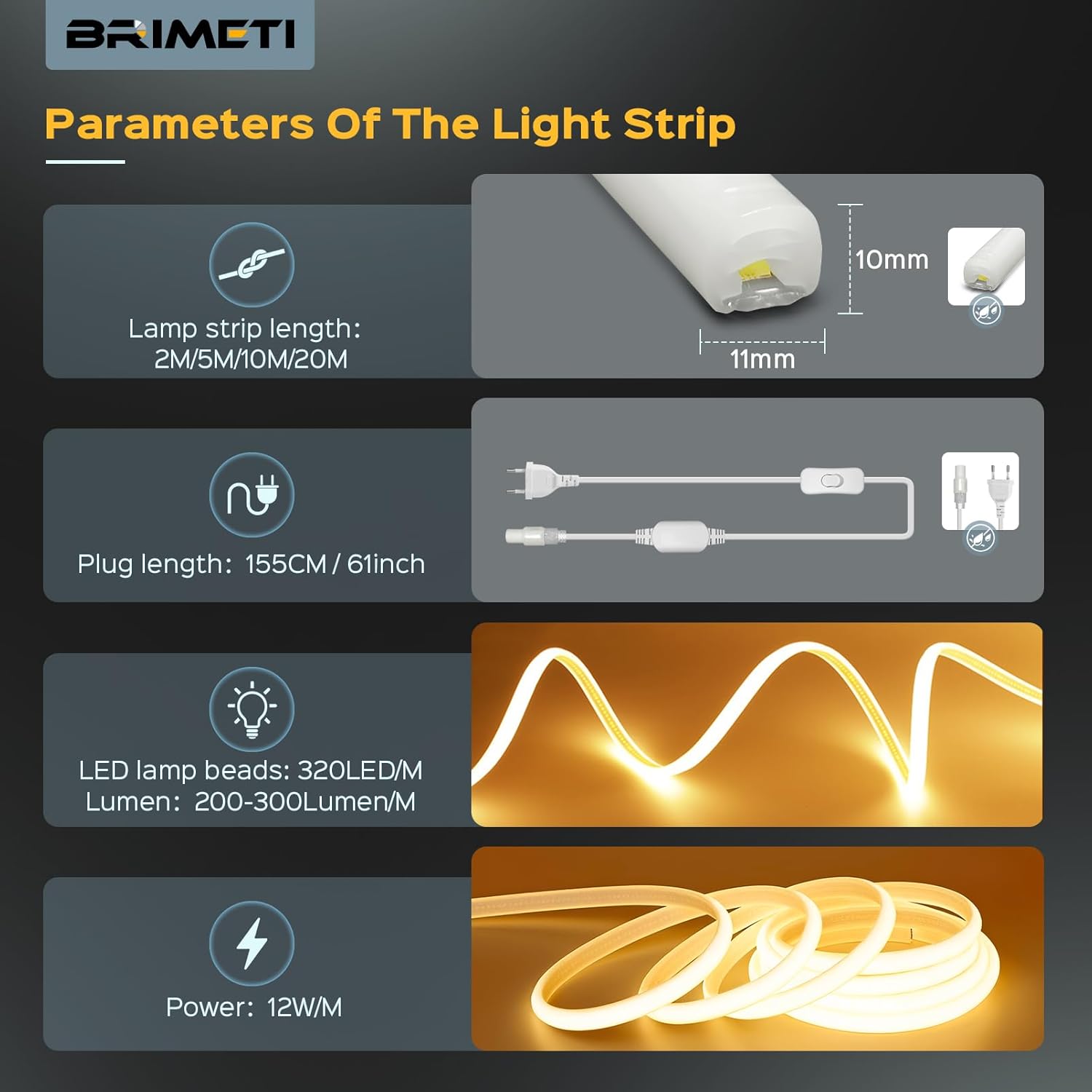 Striscia COB LED 220V 10M Bianco Freddo 6000K - immagine 3