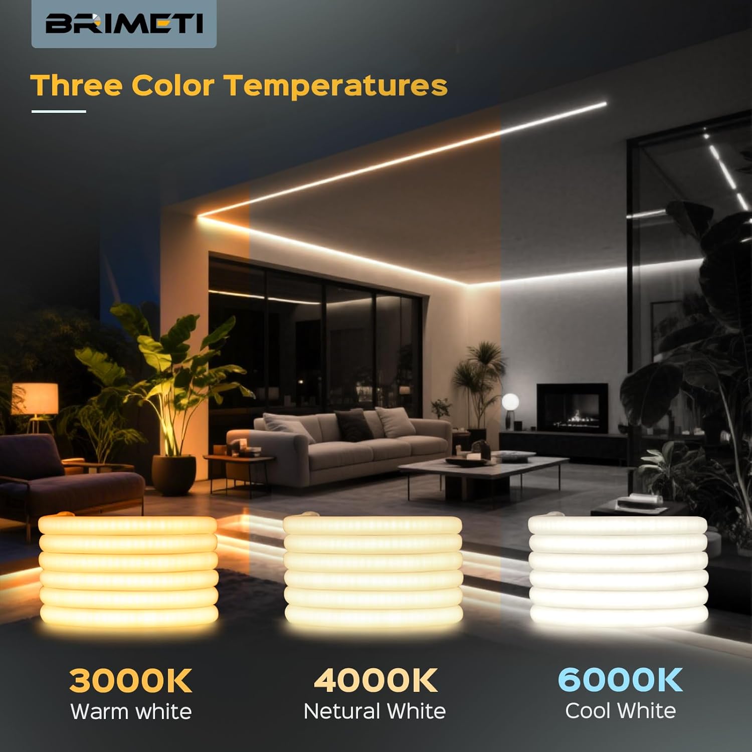 Striscia COB LED 220V 10M Bianco Freddo 6000K - immagine 4