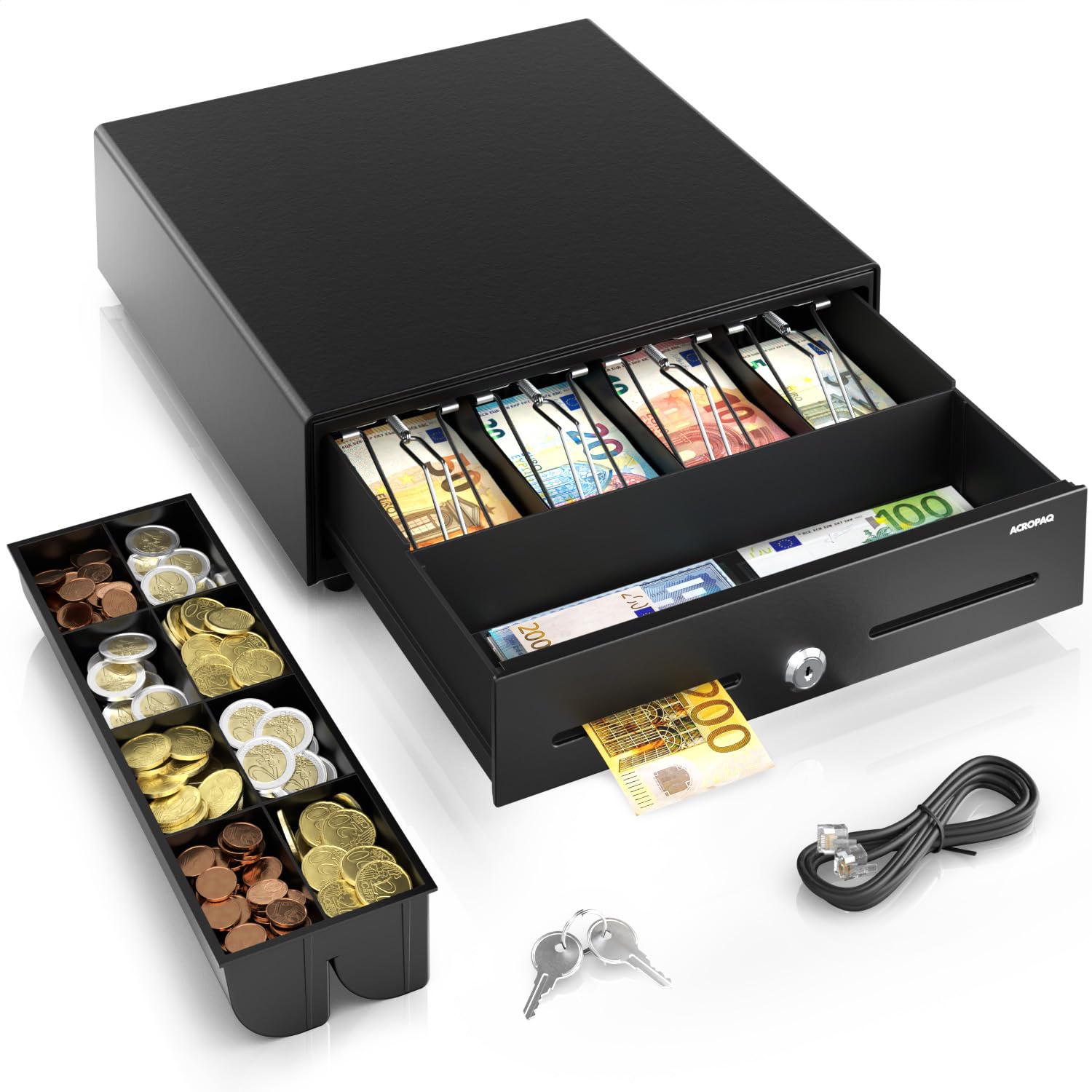 Acropaq Cassetto Cassa RJ11 in Metallo