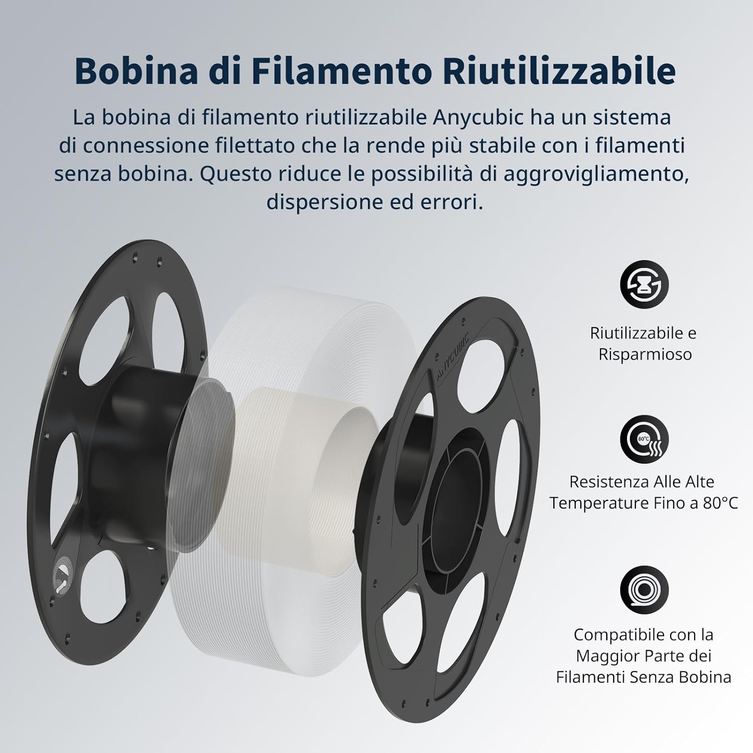 Anycubic PLA Filamento 1.75mm per Stampante 3D, 4kg - immagine 2