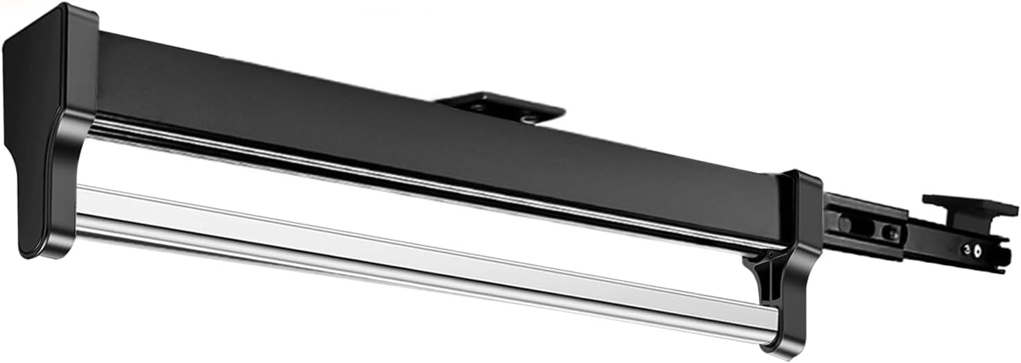 Asta Appendiabiti Allungabile Telescopica, Nera - immagine 1