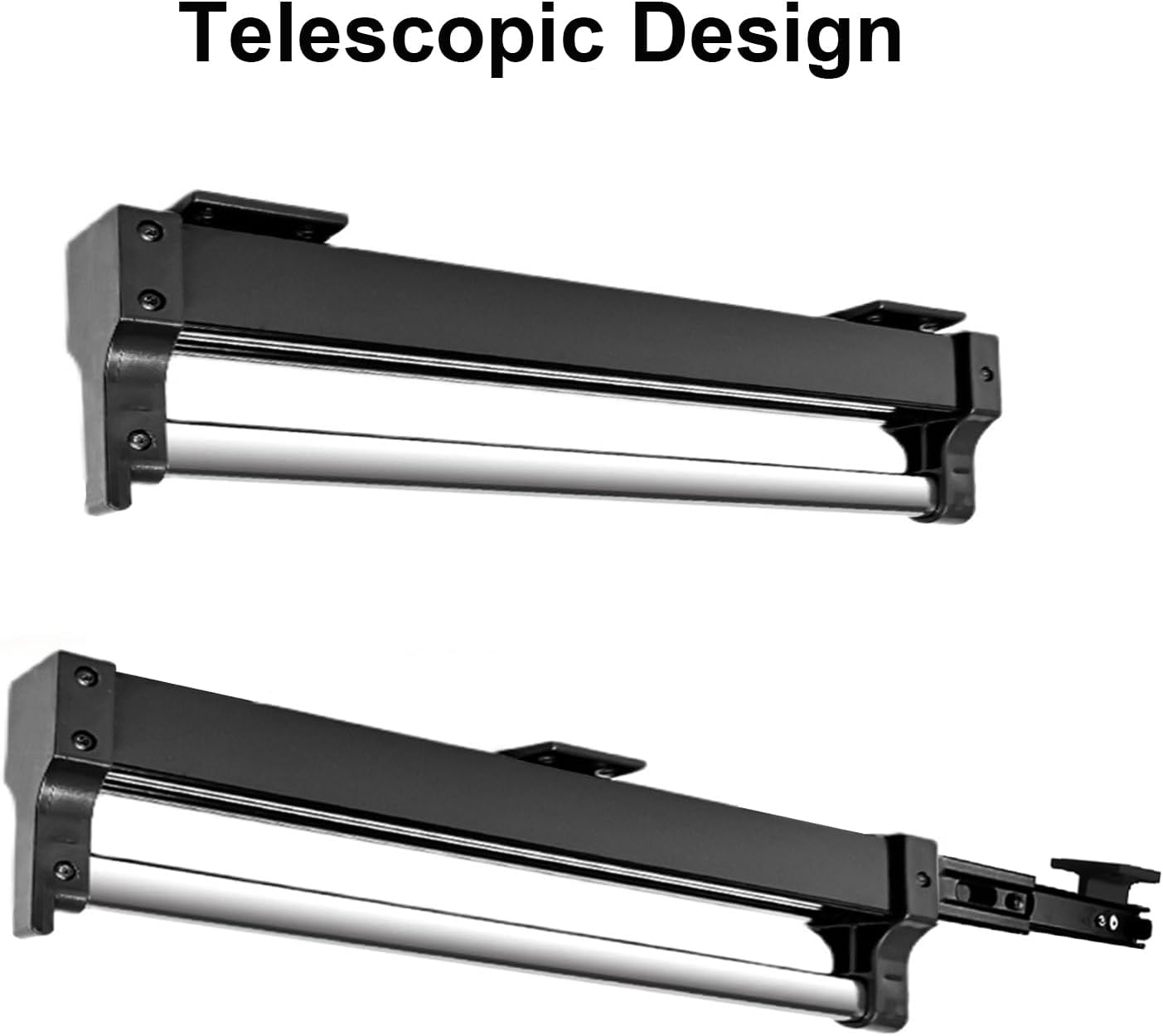 Asta Appendiabiti Allungabile Telescopica, Nera - immagine 3