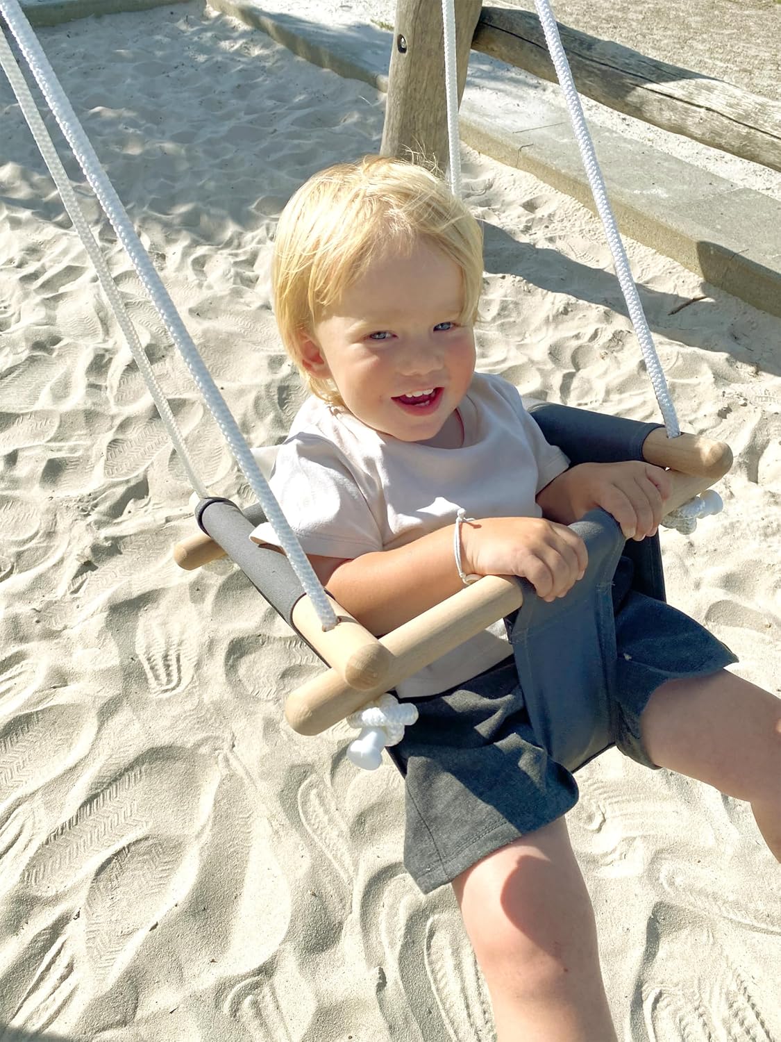 Small Foot Altalena Bebè Komfort in Legno e Tessuto - immagine 4