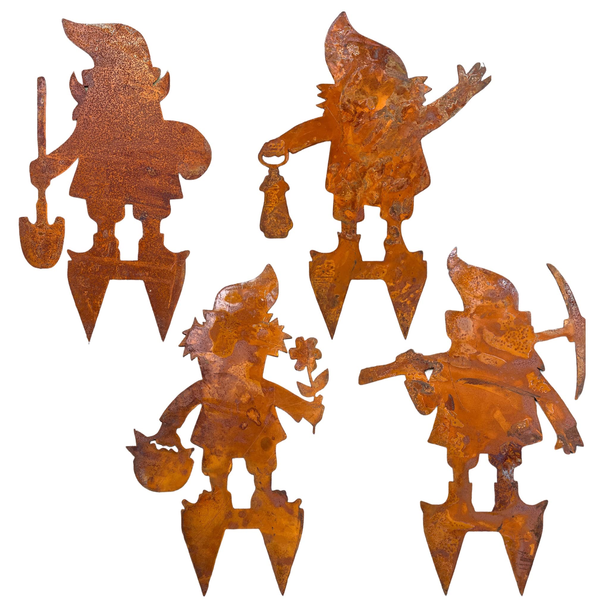 Mijoma Set 4 Nani da Giardino in Metallo Arrugginito