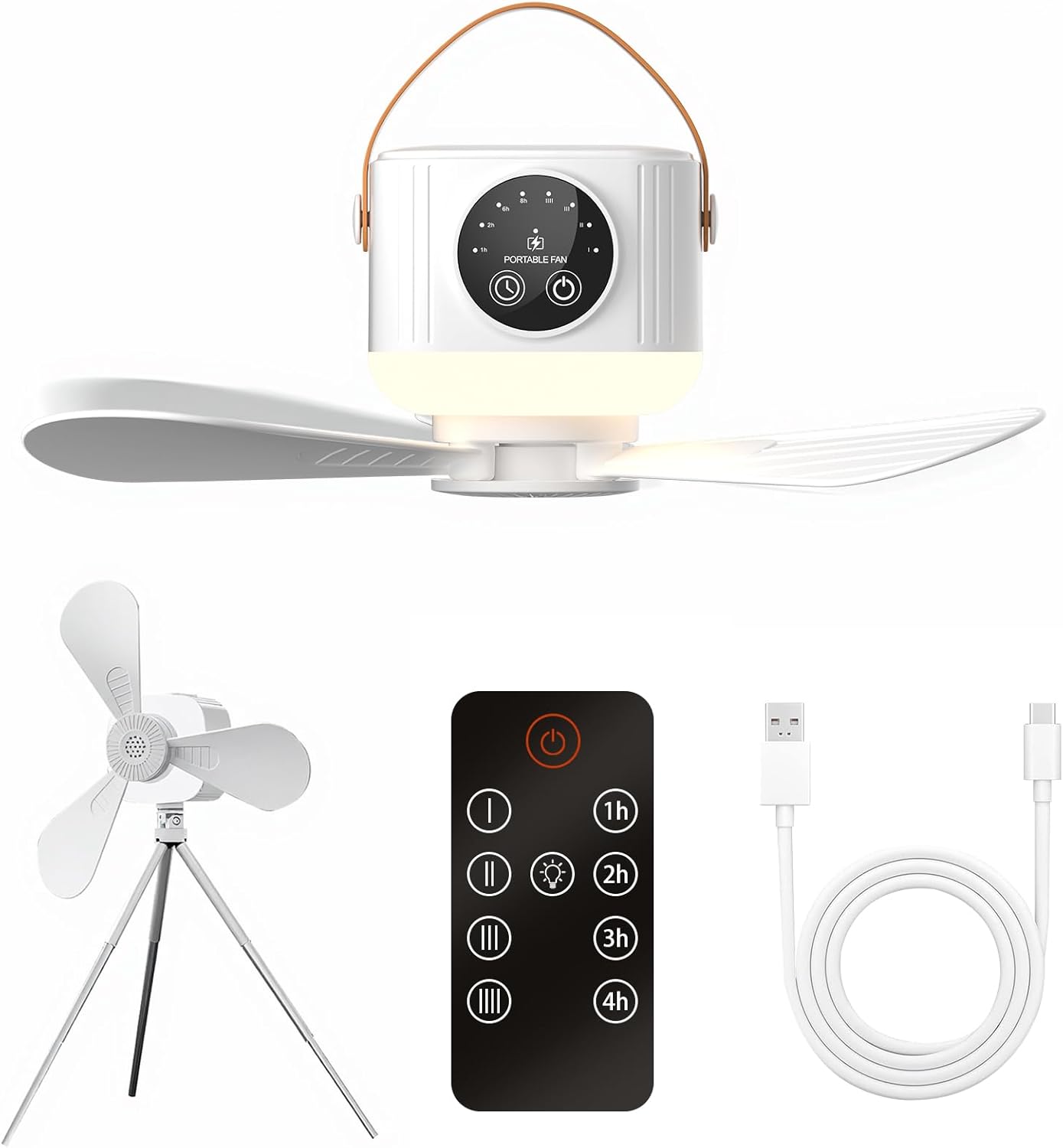 Obest Ventilatore da Campeggio USB con Luce LED - immagine 1