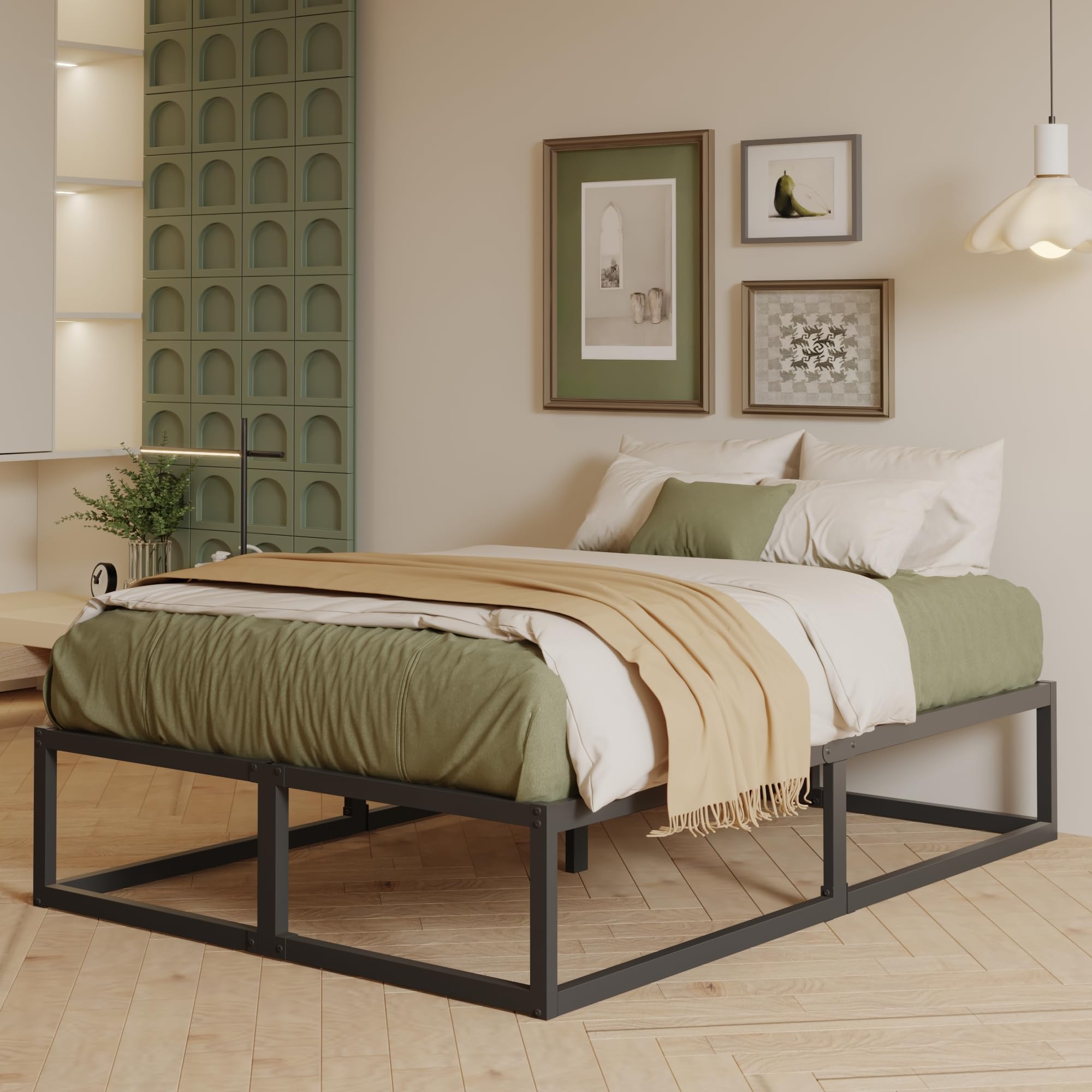 EMODA Struttura Letto Matrimoniale 160x200cm, Nero