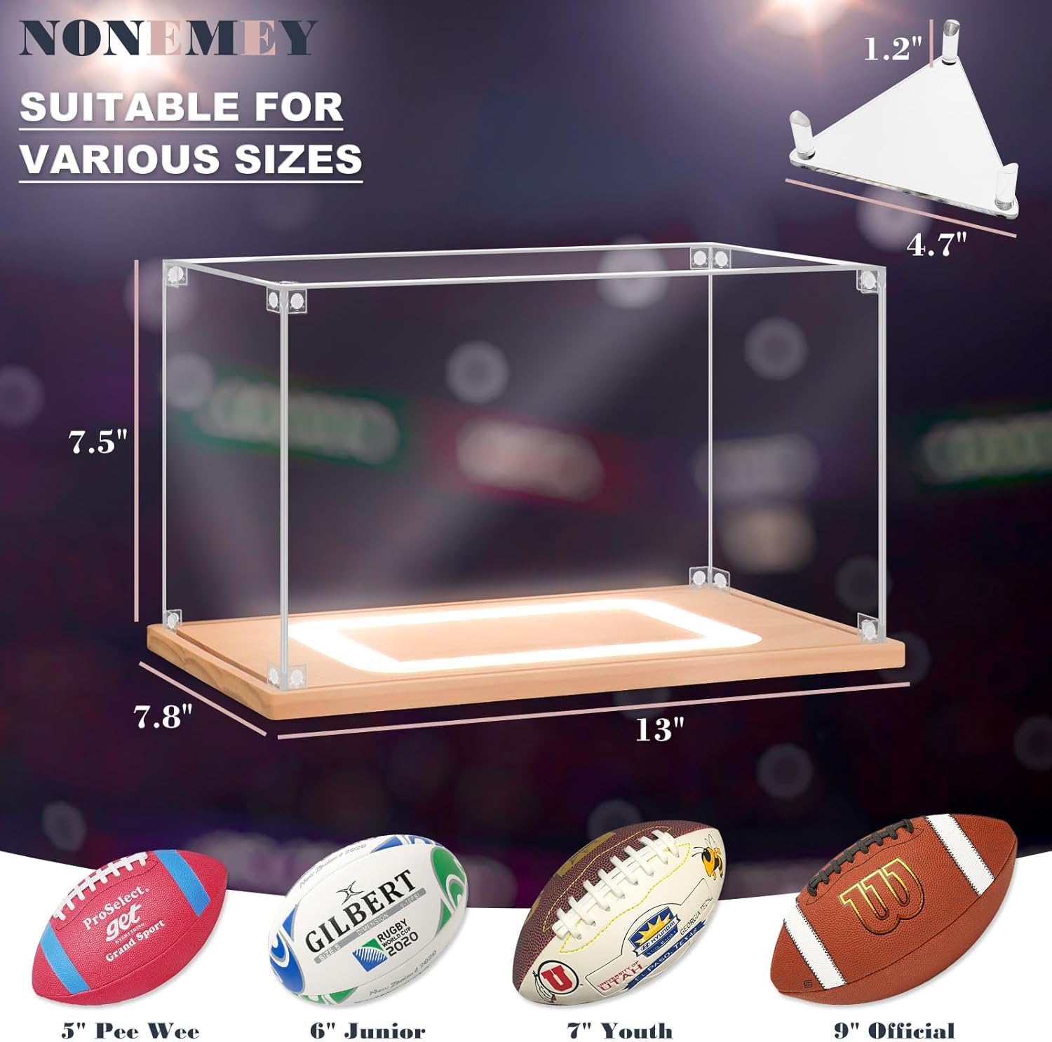 Nonemey Vetrina Pallone da Calcio con Luce LED - immagine 2