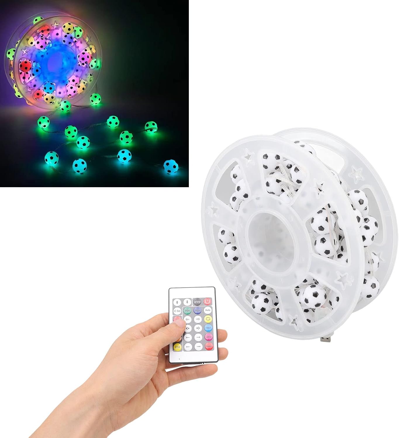 Spacnana 32.8ft Football String Light USB RGB | Velz