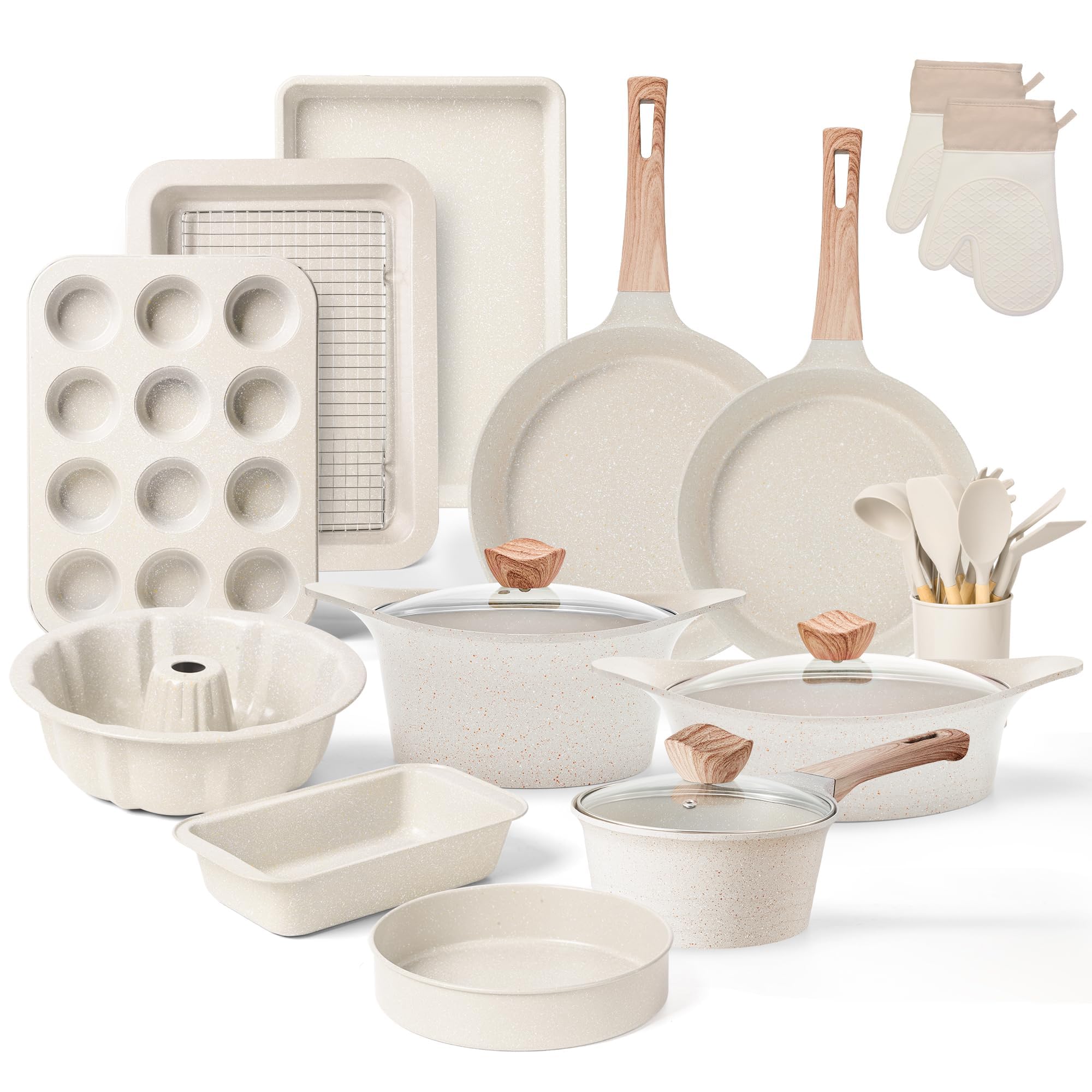 Riovarm Batteria di Pentole e Padelle Antiaderente