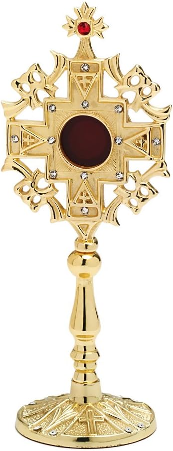 Nklaus Reliquiario Ostensorio per Altare con Pietre 24cm