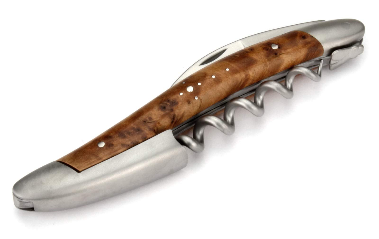 Forge de Laguiole - Coltello da cameriere con manico Thuja in acciaio INOX opaco