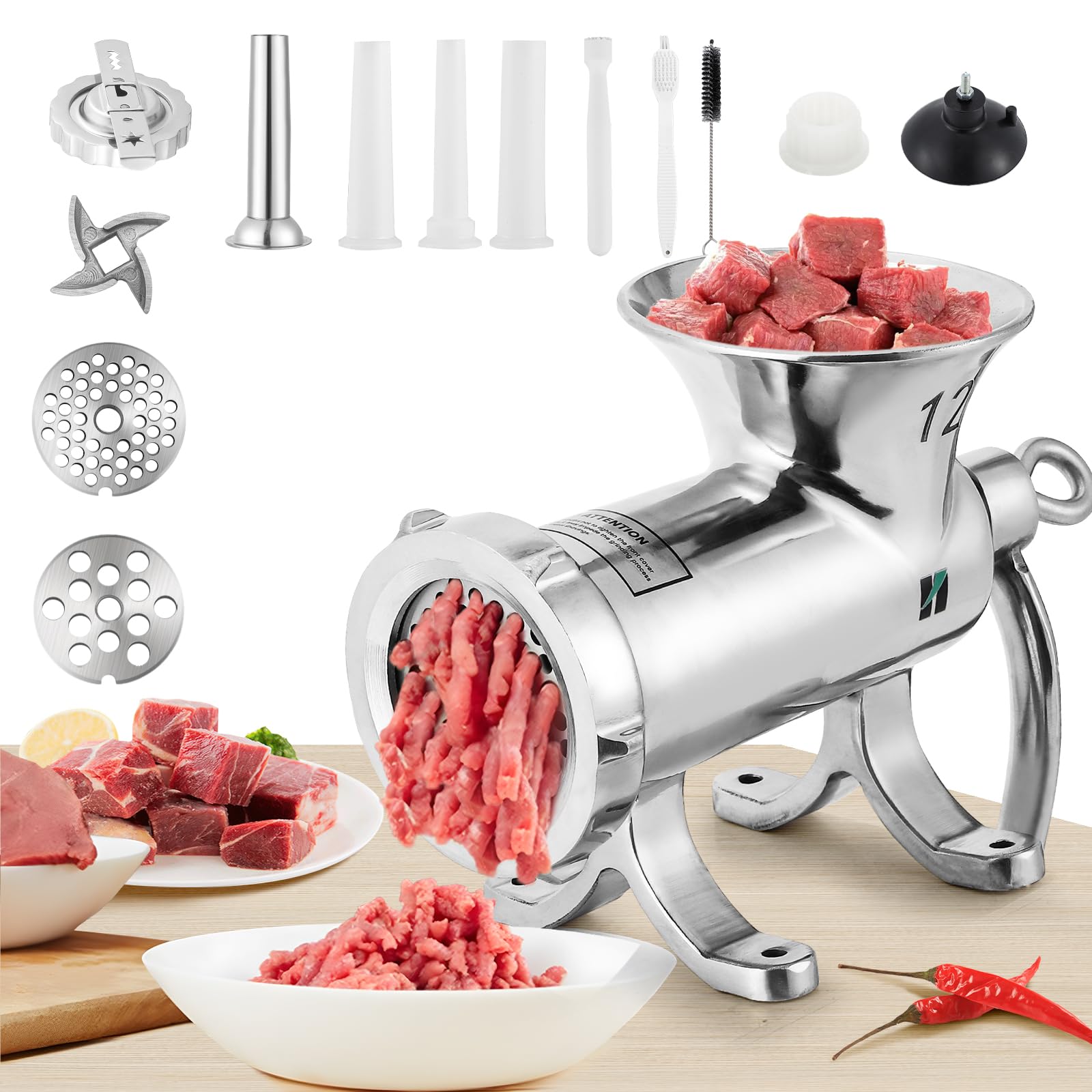 Huanyu Tritacarne Manuale in Acciaio Inossidabile #12